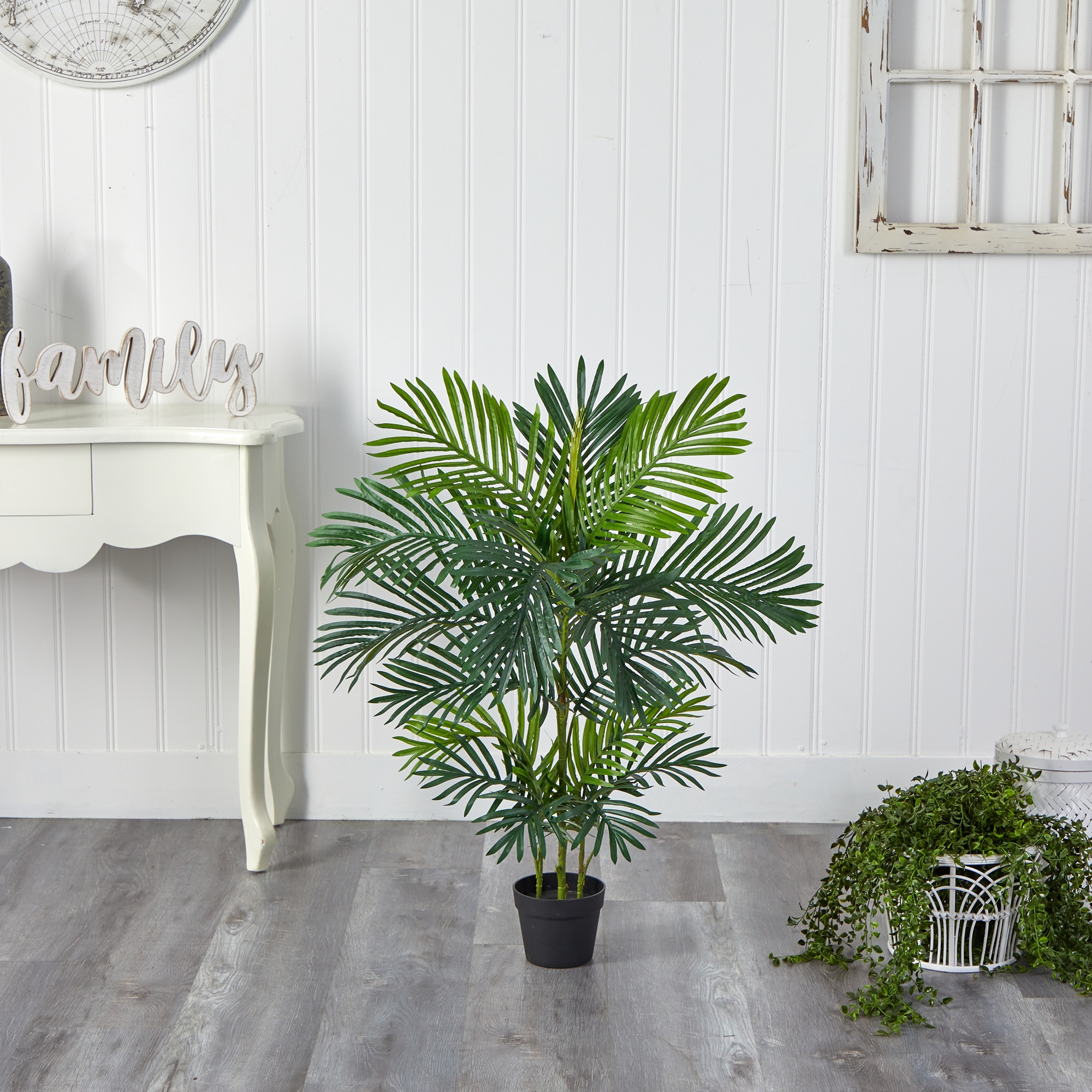 Nearly Natural 40-in Green Indoor/Outdoor Artificial Palm Artificial Tree  in the Artificial Plants & Flowers department at 