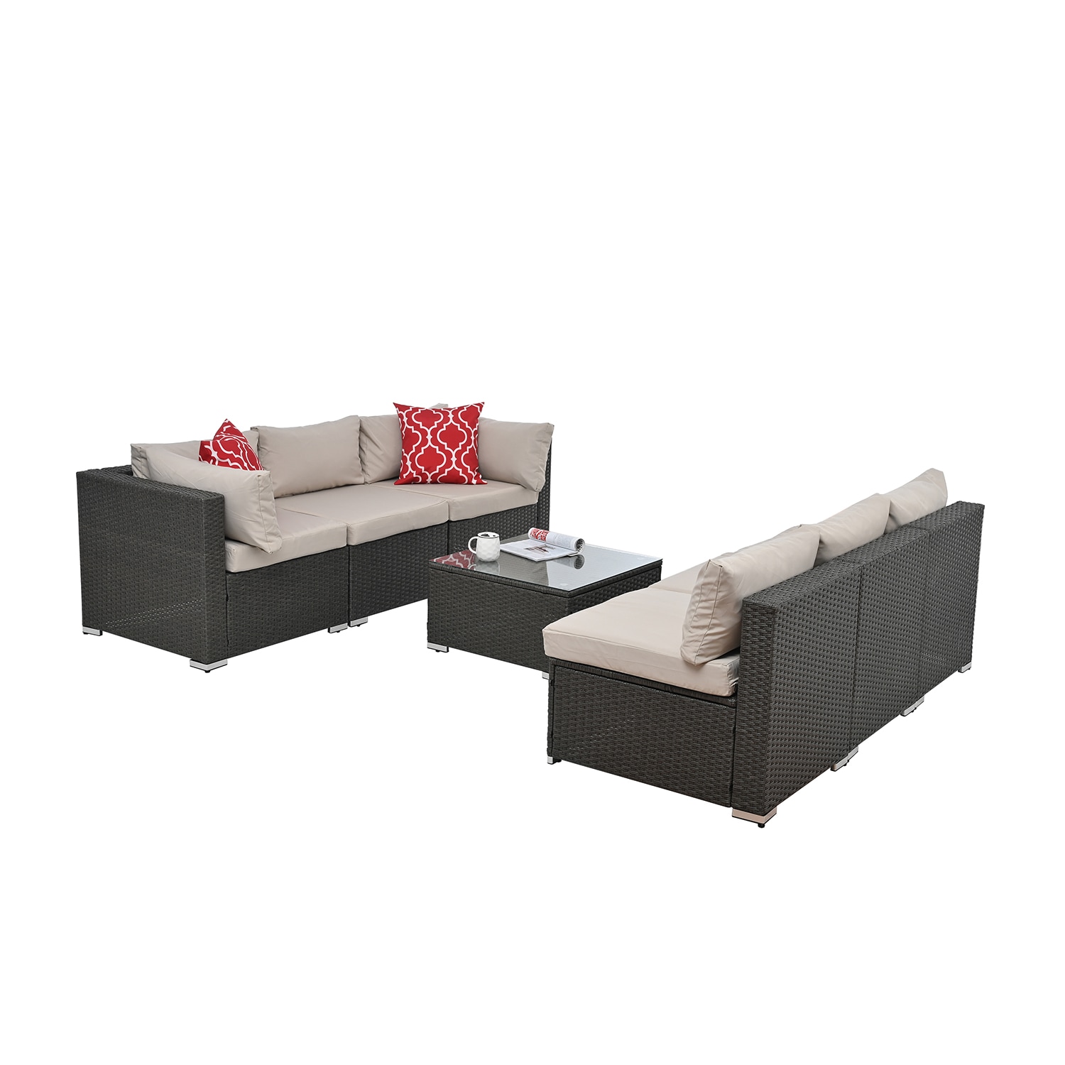 SINOFURN SYA010322GY Patio-Sofas-Daybeds - View #4