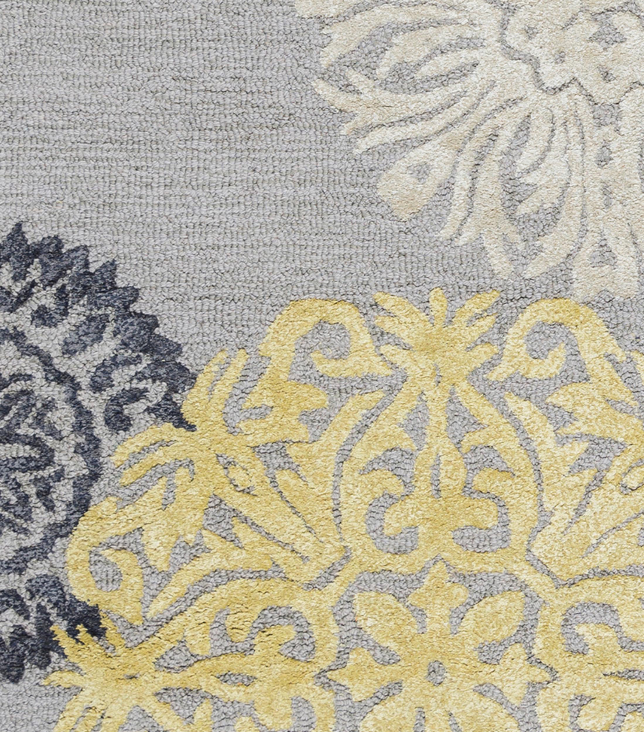 Alora Decor Milan 5 X 8 (ft) Wool Yellow Indoor Medallion French ...