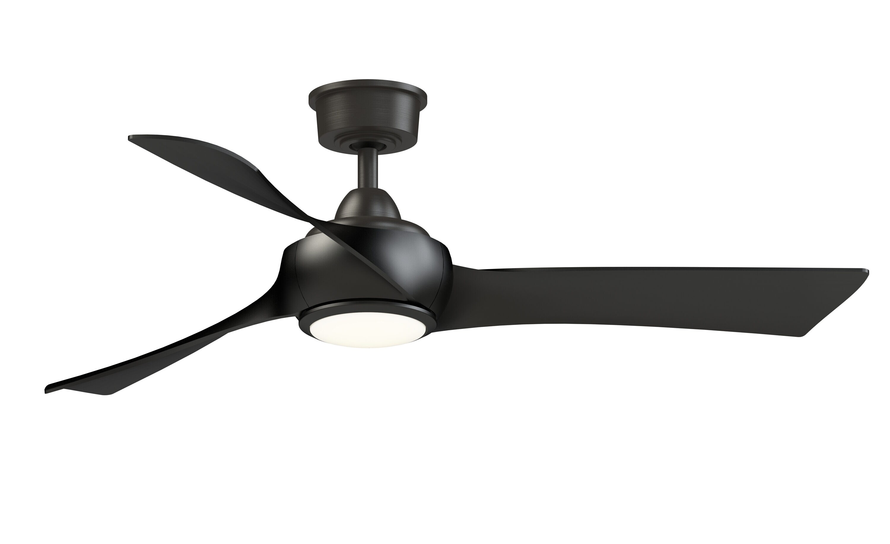 Hinkley Vantage 66-in Matte black Integrated LED Indoor/Outdoor Smart Ceiling Fan with Light and Remote (8-Blade) 902466FMB-LWD Sansujyuku sansujyuku.com