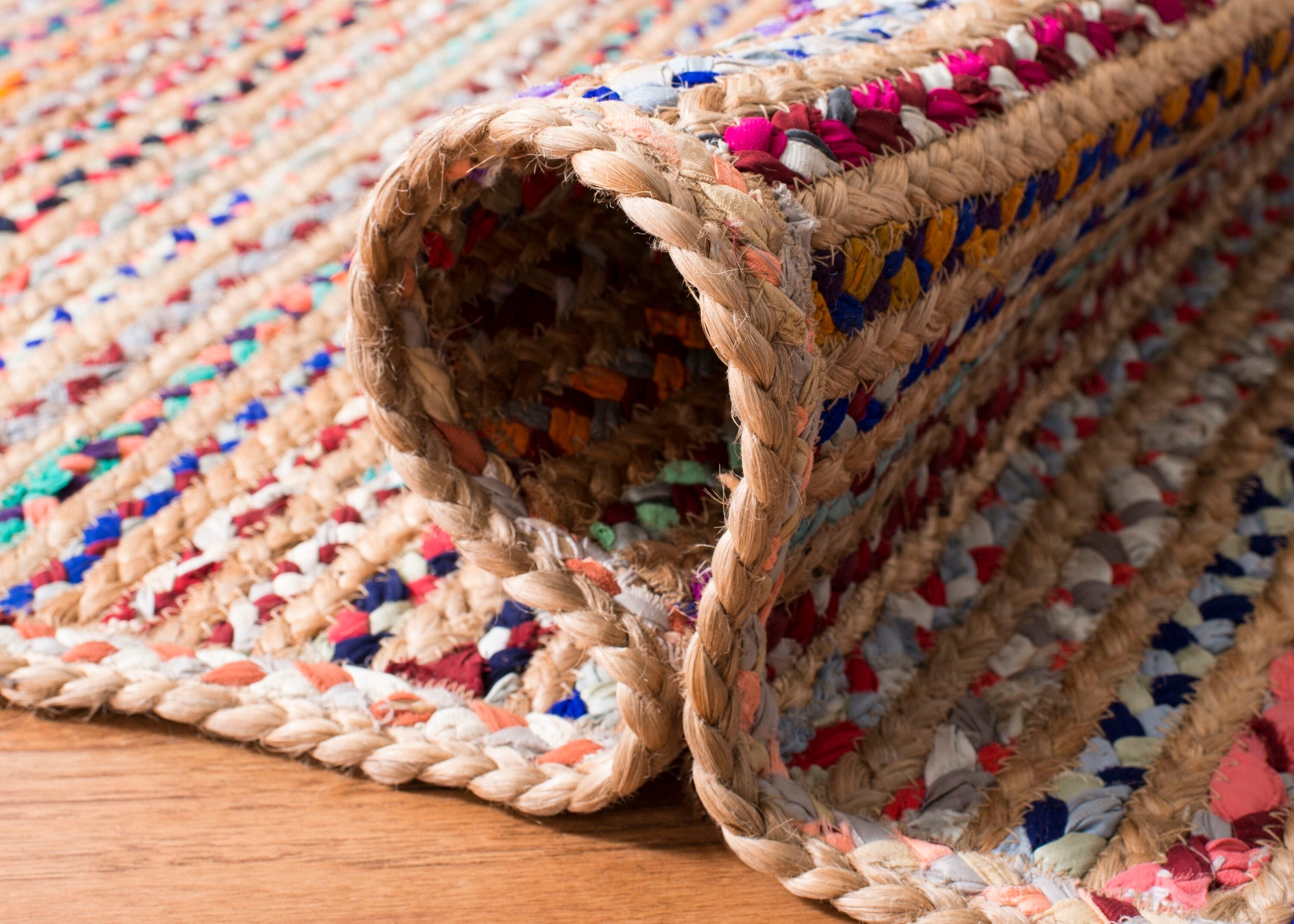 Cape Cod Multicolor Oval Flat Woven Jute Rug