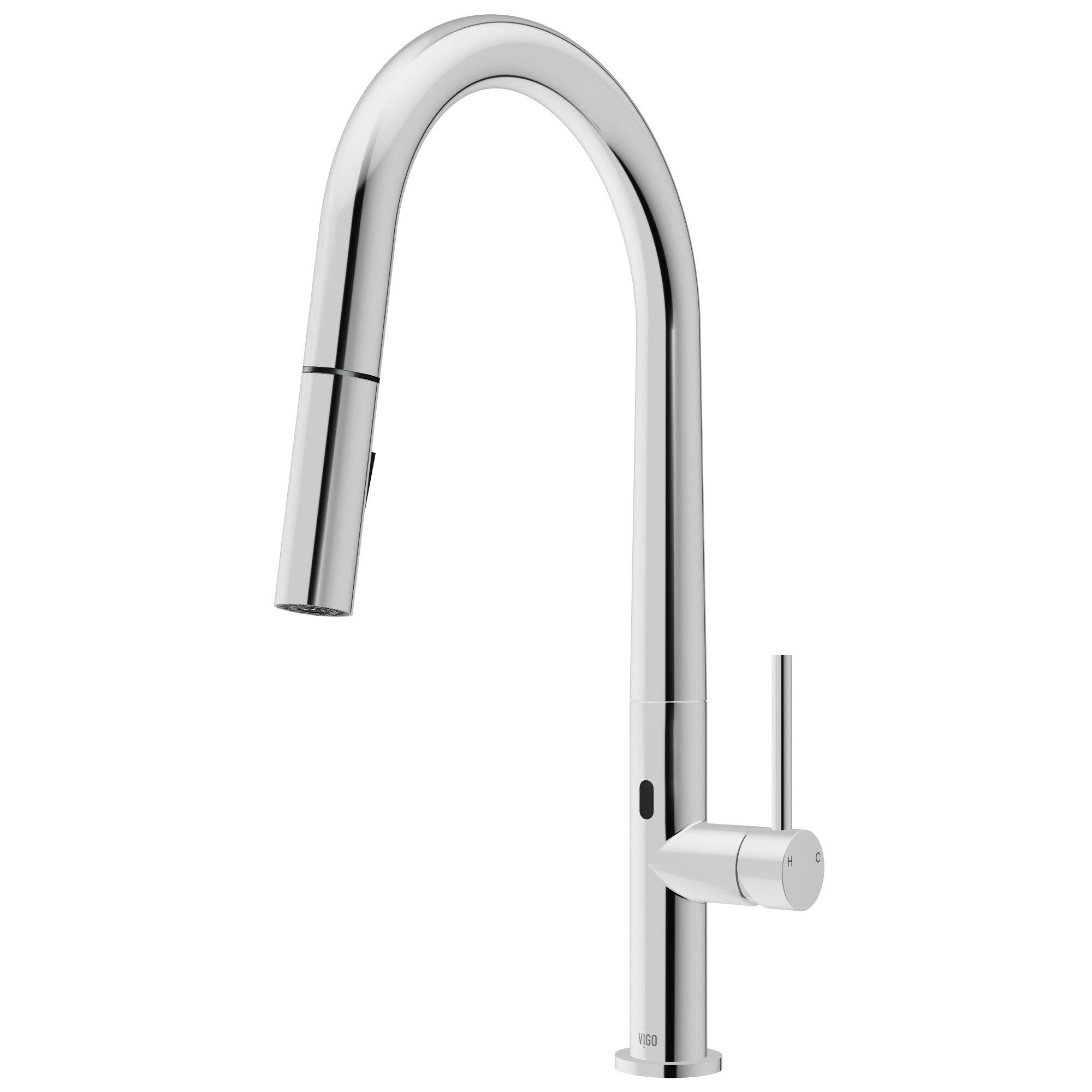 VIGO VG02029CHS Greenwich Chrome Single Handle Deck-mount Touchless Pull-down Kitchen Faucet with Sprayer