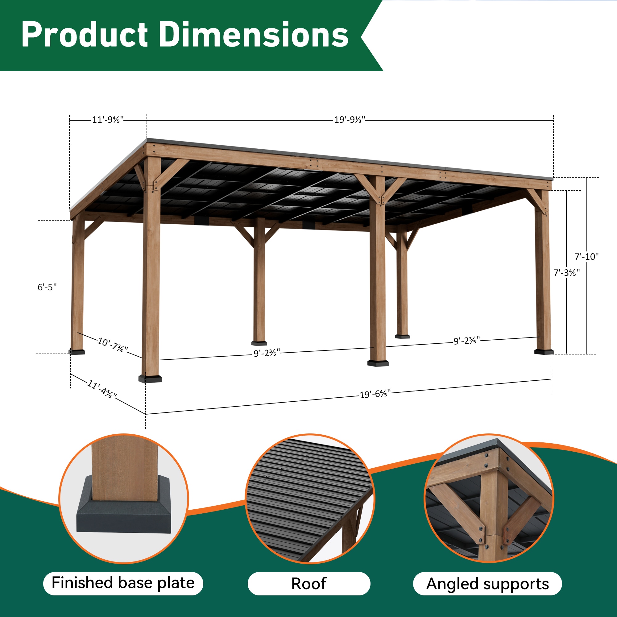 ELEVATE OUTDOORS IG10600119-1220 Wood-Resin-Gazebos - View #3