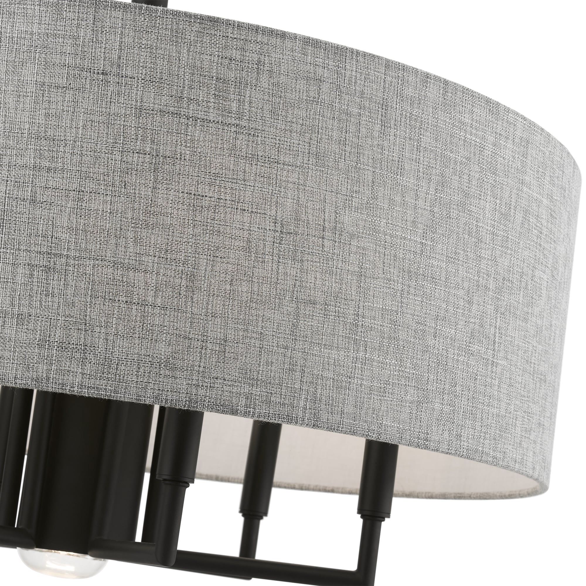 Dakota Black and Gray 7-Light Drum Pendant Chandelier