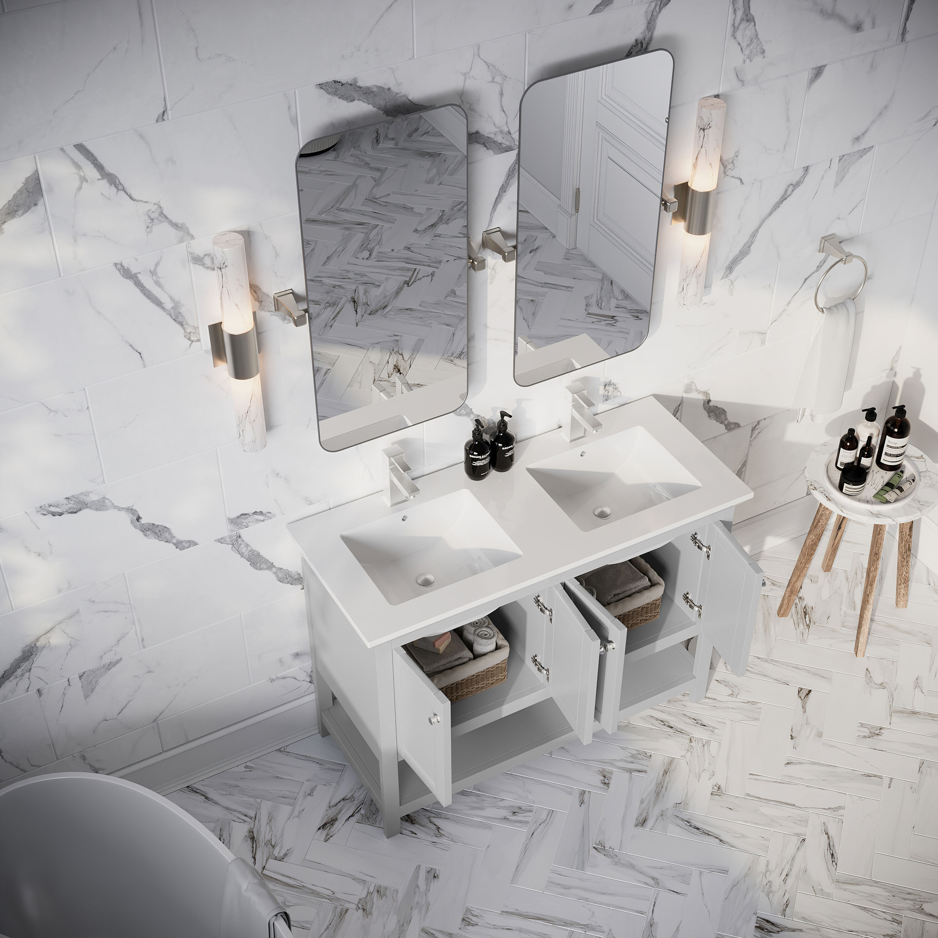 Fresca FCB2348GR-D-CWH-U Bath-Vanity-Combo - View #3