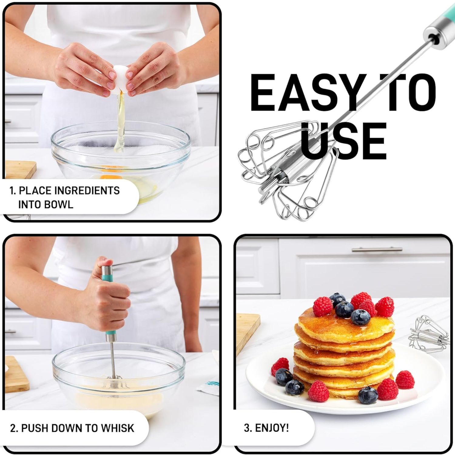 Zulay Kitchen Egg Beater Whisk - Thumbnail 5