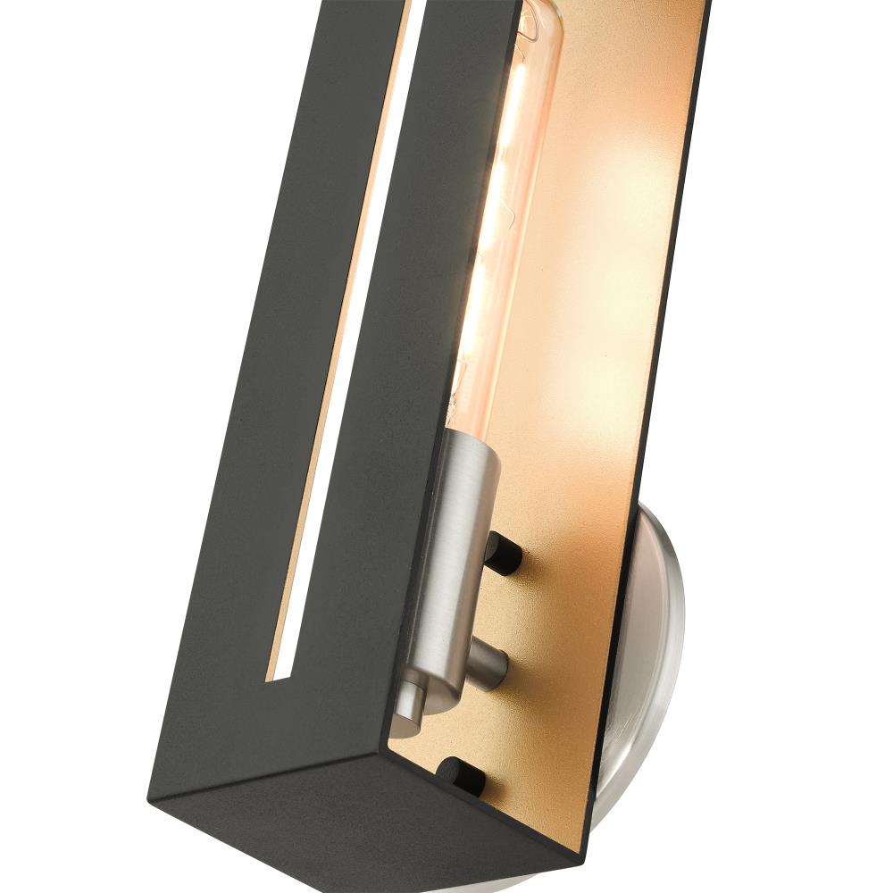 Modern Black Steel Rectangular Wall Sconce Light