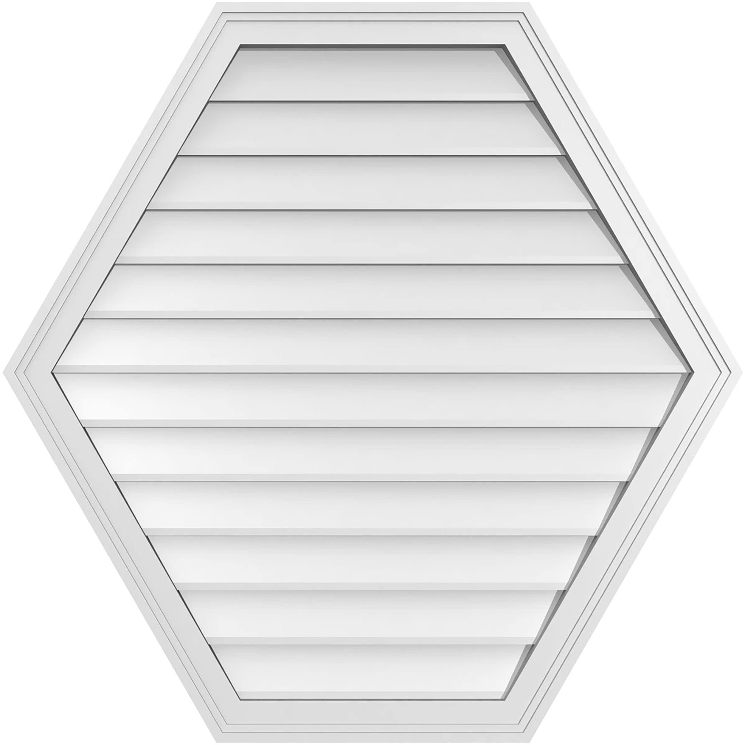Ekena Millwork GVPHP36X3602SN 36-Inches x 36-Inches Off-white Peaked PVC Gable Louver Vent