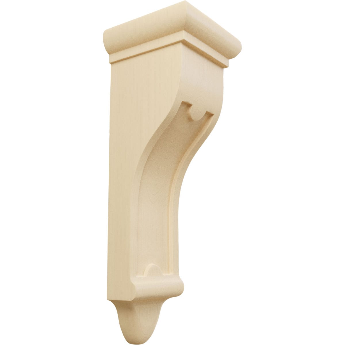 Ekena Millwork COR04X04X12ARMA 4-in x 4-in x 12-in Unfinished Maple Wood Paintable/Stainable Corbel