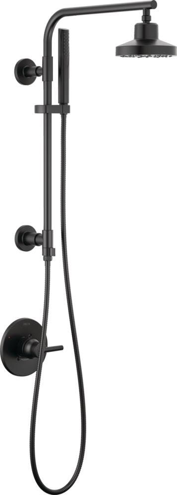 Delta  Custom Shower Column Bundle with 18' Round Shower Column, 5-Setting Raincan Shower Head, 1-Setting Hand Shower, Valve Only Trim, and Multichoice Universal High-Flow Rough Valve