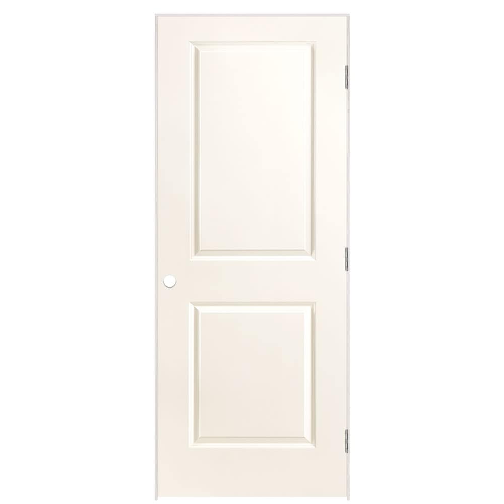 Masonite 1316045 32-in x 80-in White Solid core 2-panel square Left hand Smooth Prefinished Molded composite Flat Jamb Single Prehung Interior Door