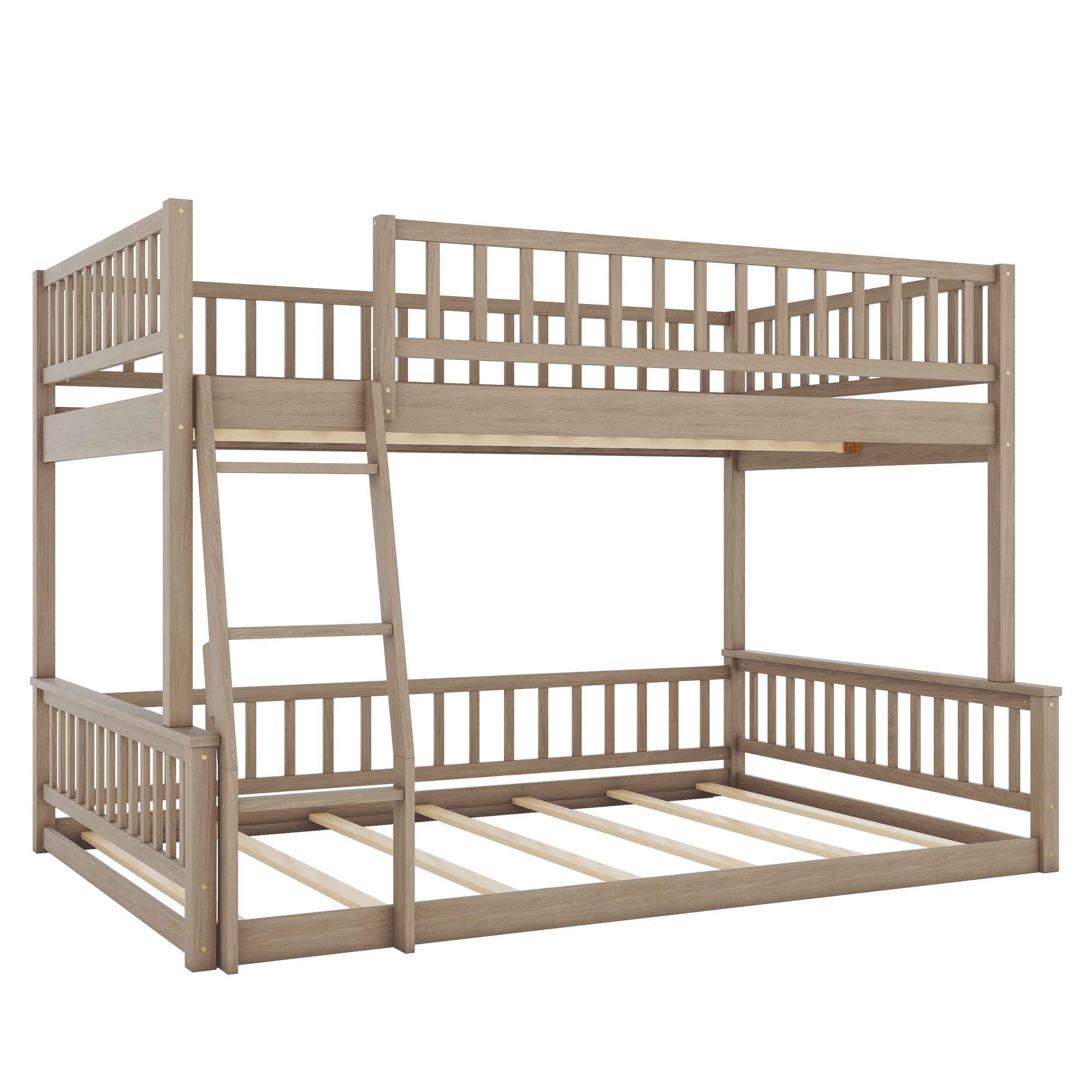 Qualler FSUBWM045D Walnut Full over full Bunk Bed
