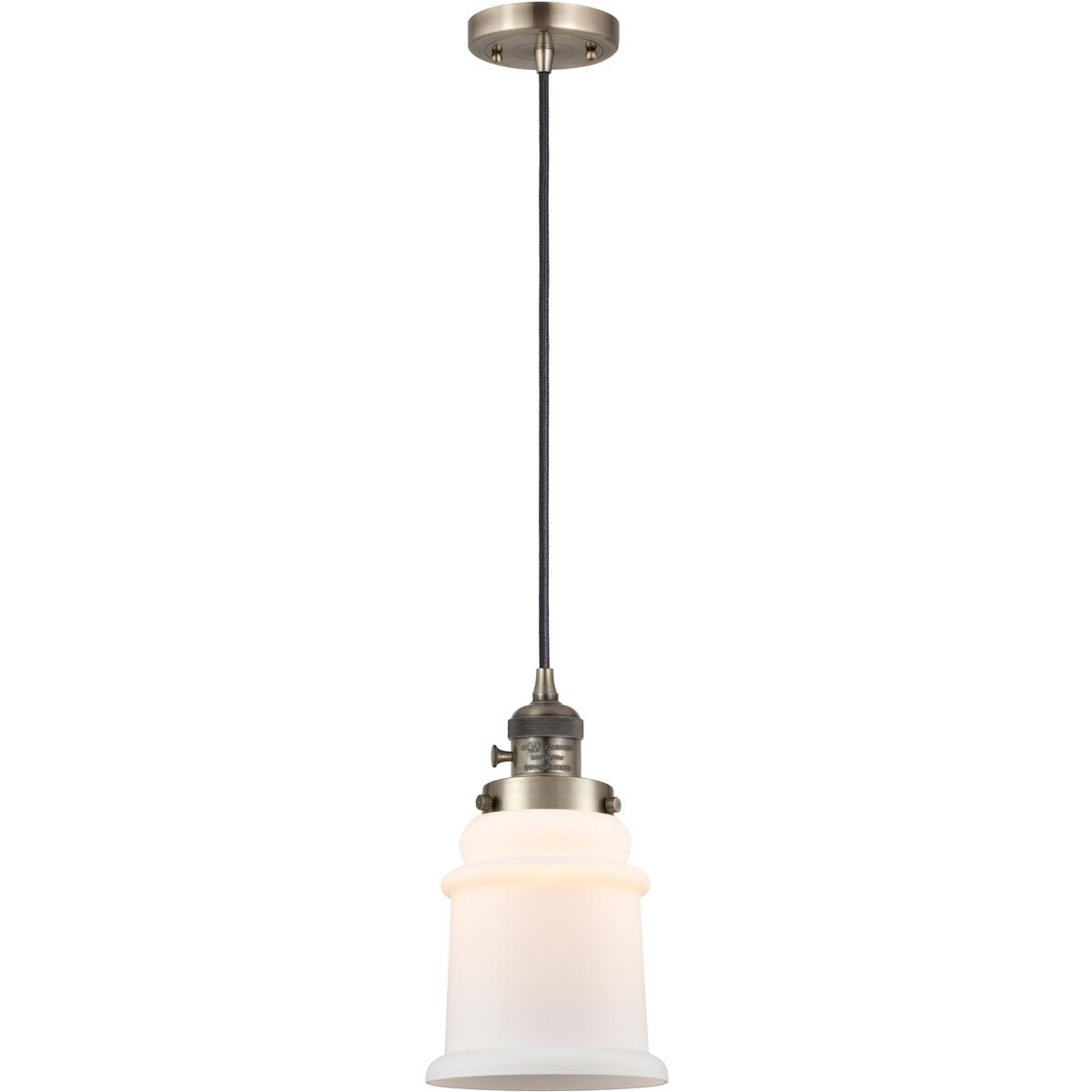Innovations Lighting 2343125 201CSW-AB-G181-LED Franklin Restoration Canton Mini Pendant