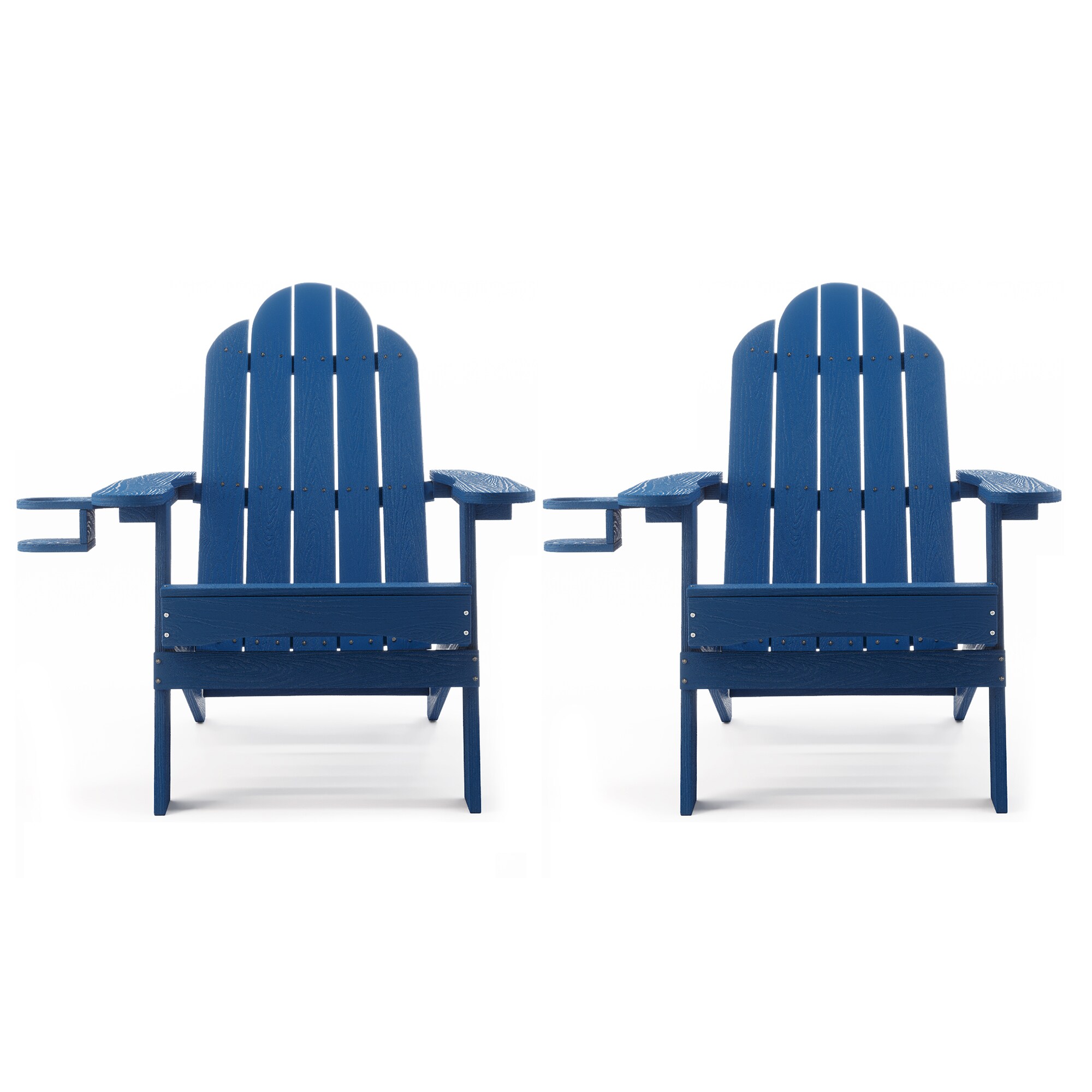 Lue Bona Folding Set Of 2 Navy Blue Plastic Frame Stationary Adirondack