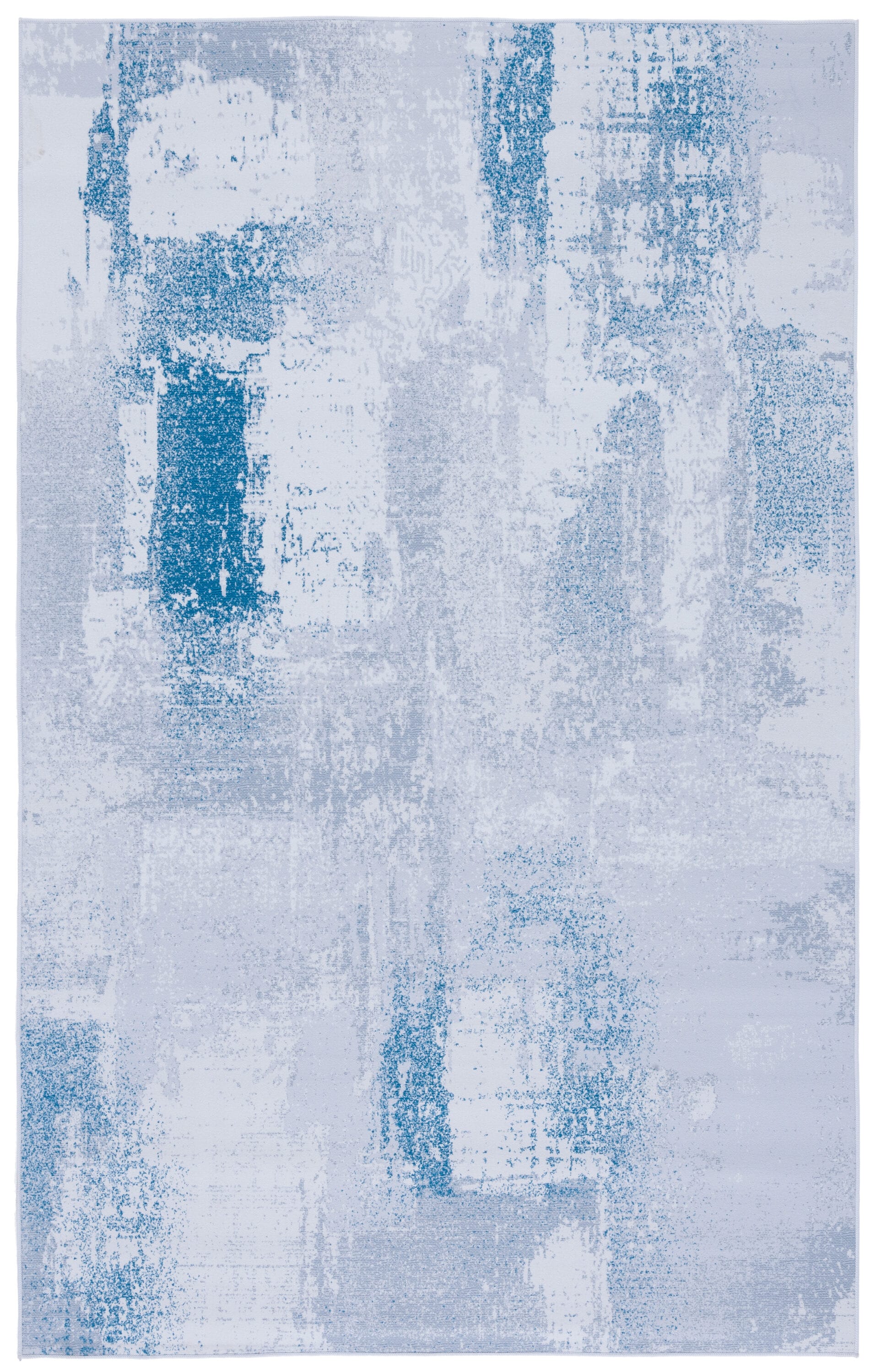 Tacoma Blue and Gray Abstract Washable Area Rug