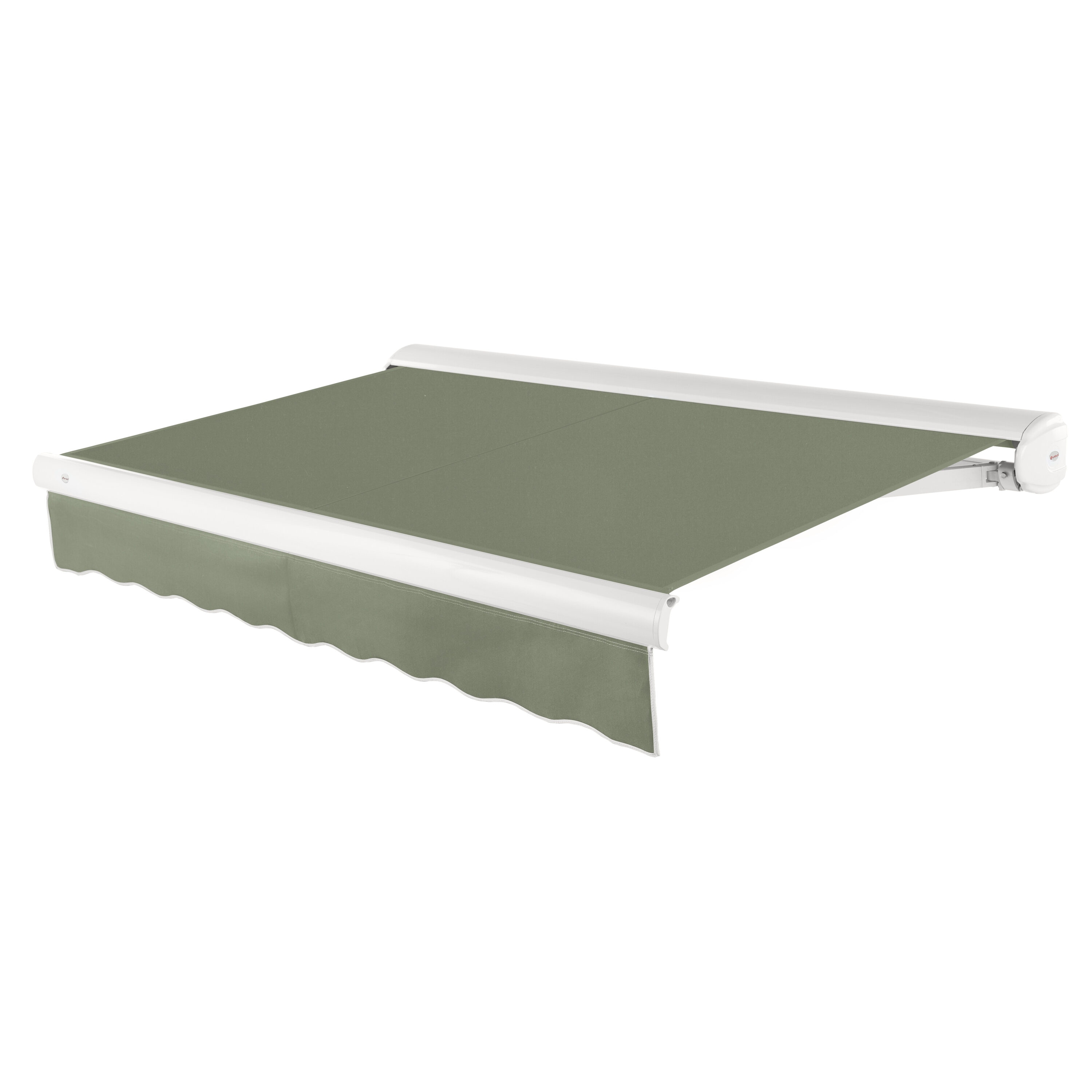 Awntech KWL14-L-S Key West Left Motor 168-in Wide x 120-in Projection x 10-in Height Fabric Sage Solid Motorized Retractable Patio Awning