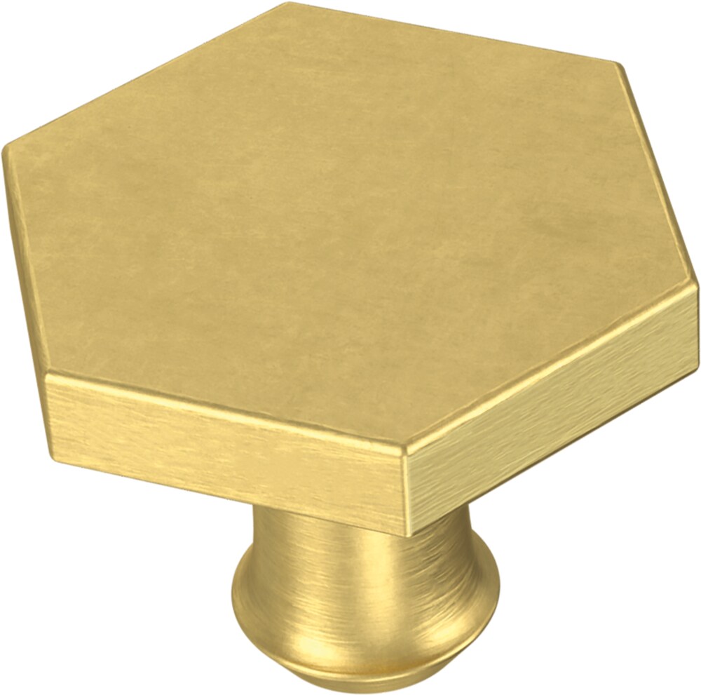 Brainerd P42267W-117-C Hexagon Brushed Brass Hexagonal Modern Cabinet Knob