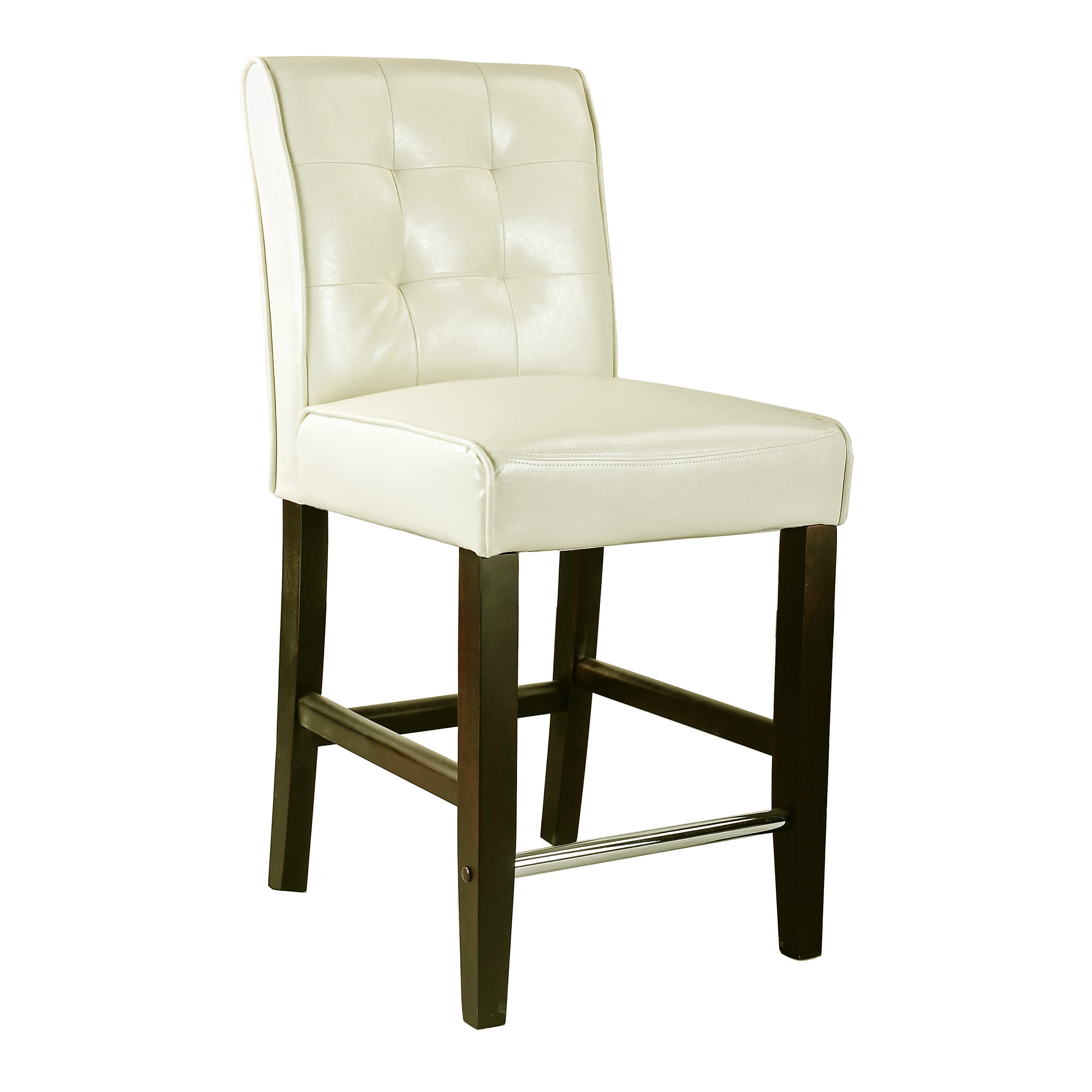 CorLiving DAD-414-B Antonio Cream white 25.0-in H Counter height Square seat Upholstered Wood Bar Stool and Back
