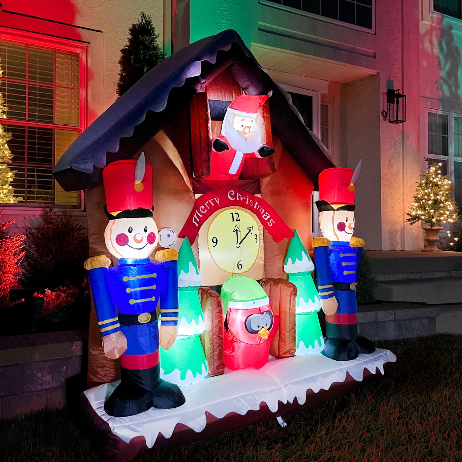 Fraser Hill Farm 6-ft Lighted Nutcracker Christmas Inflatable Archway ...