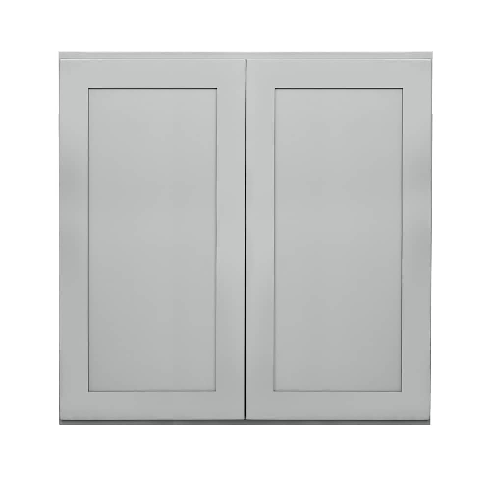 Overlake 36-in W x 36-in H x 12-in D Gray Wall Ready To Assemble Plywood Cabinet (Recessed Panel Shaker Door Style) | - RELIABILT LS-SG-W3636B