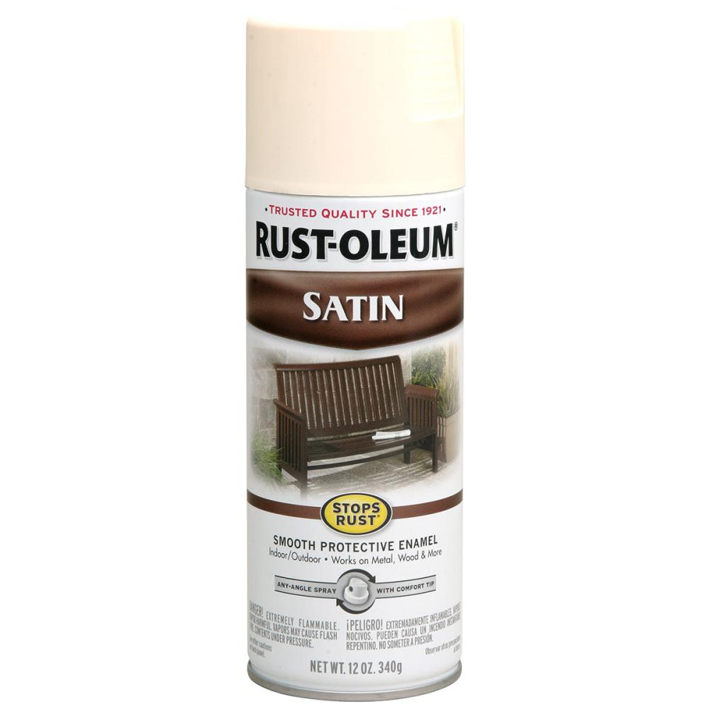 Rust-Oleum 7793830 Stops Rust Spray Paint, 12 oz, Satin Shell White