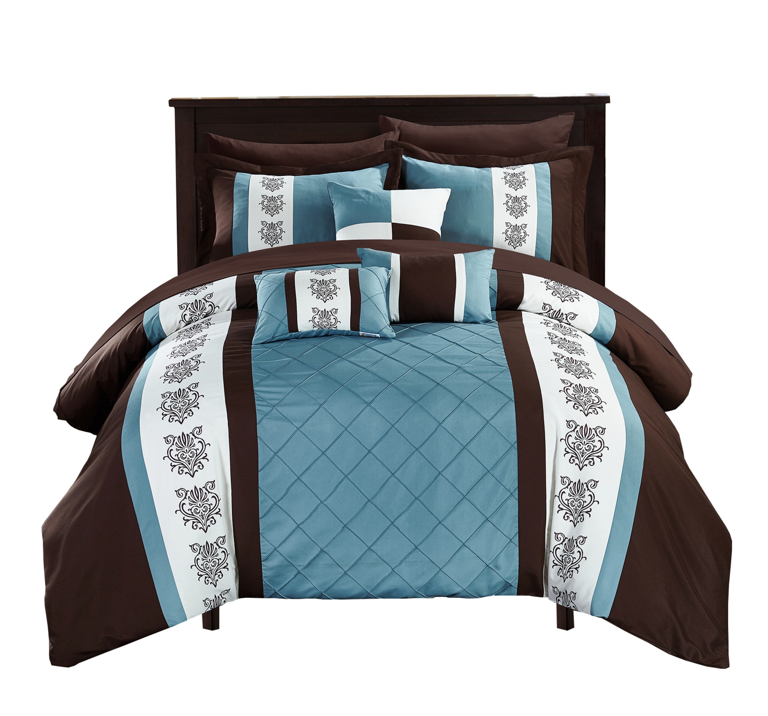 Chic Home Design Clayton 10-Piece Brown Queen Comforter Set in the
