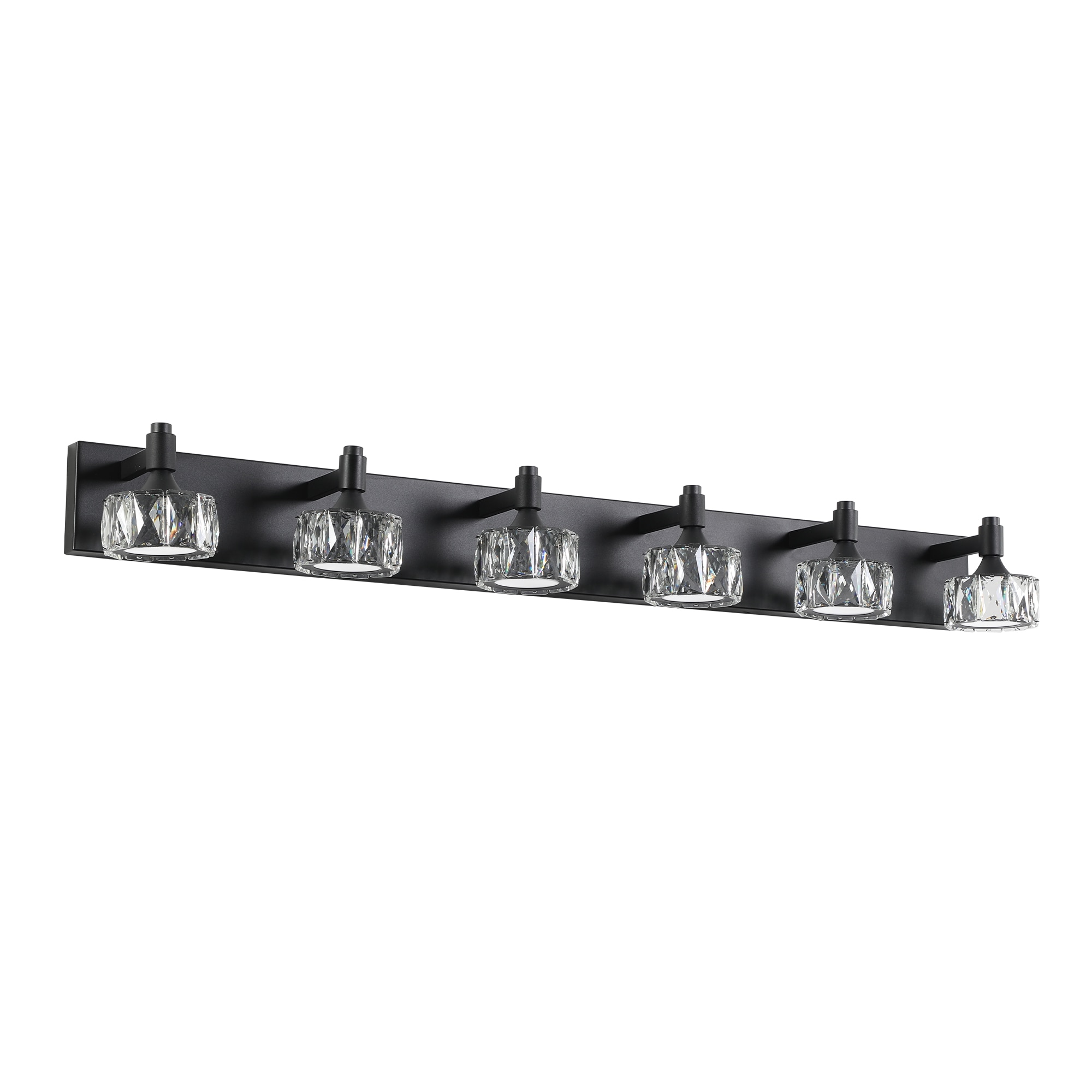 Ayelon Vanity Lights 43.9-in 6 Light Black Integrated LED Modern/contemporary Bathroom Vanity light