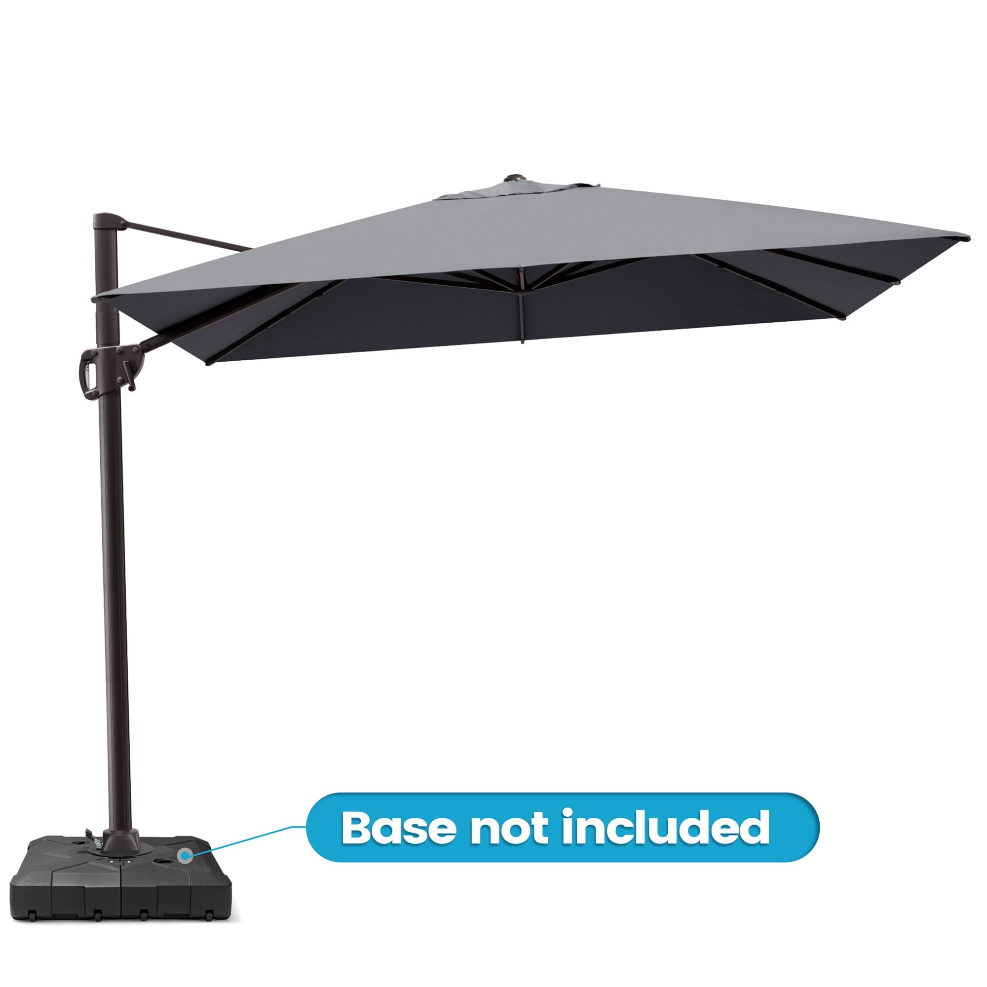 Crestlive Products CL-PU059DGY 12-ft Aluminum Gray Slide-tilt Cantilever Patio Umbrella