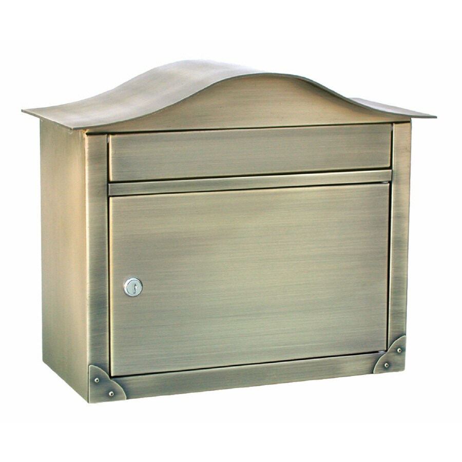 Architectural Mailboxes 2402AB Wall Mount Gold Metal Lockable
