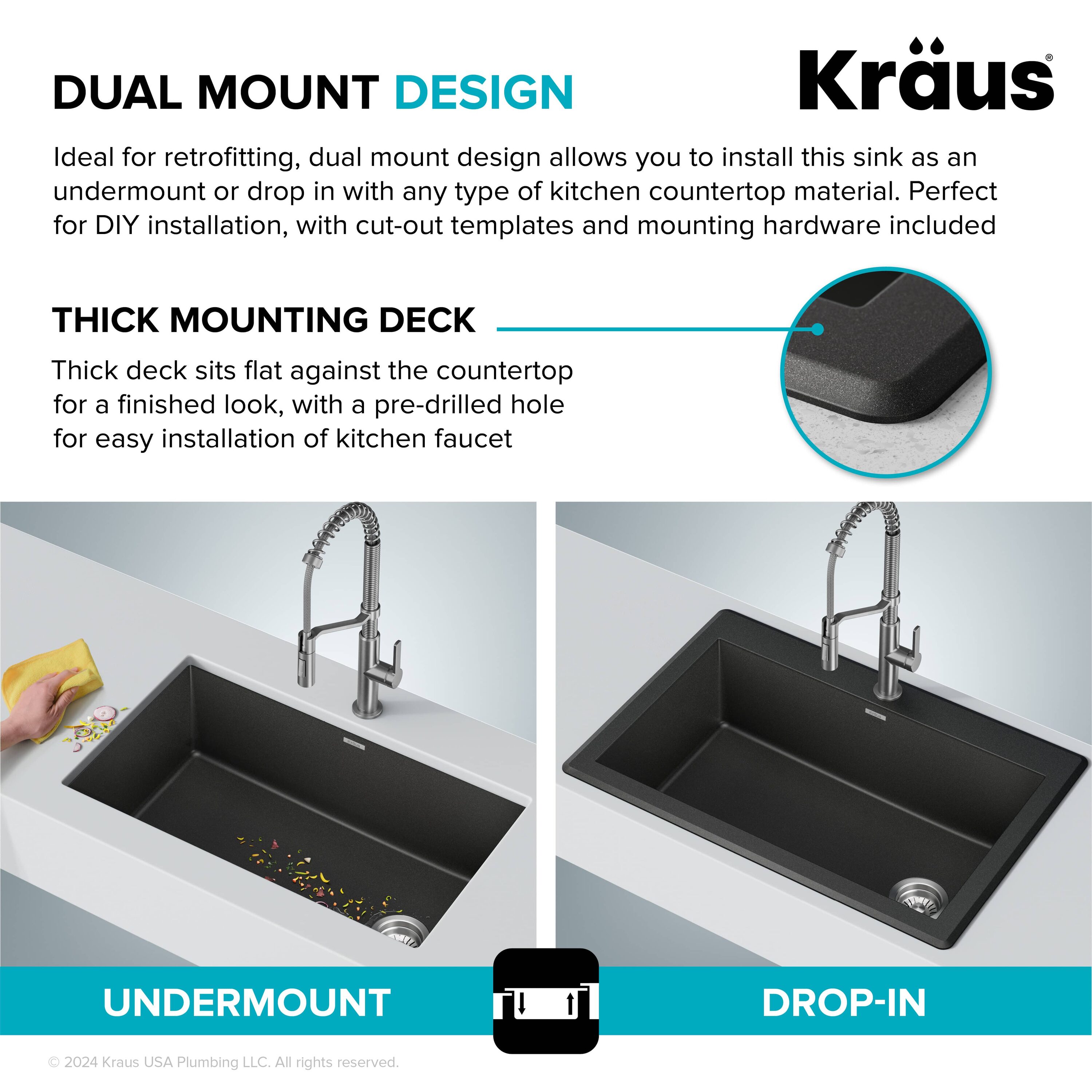 Kraus KGD-54BLACK Kitchen-Sinks - View #7