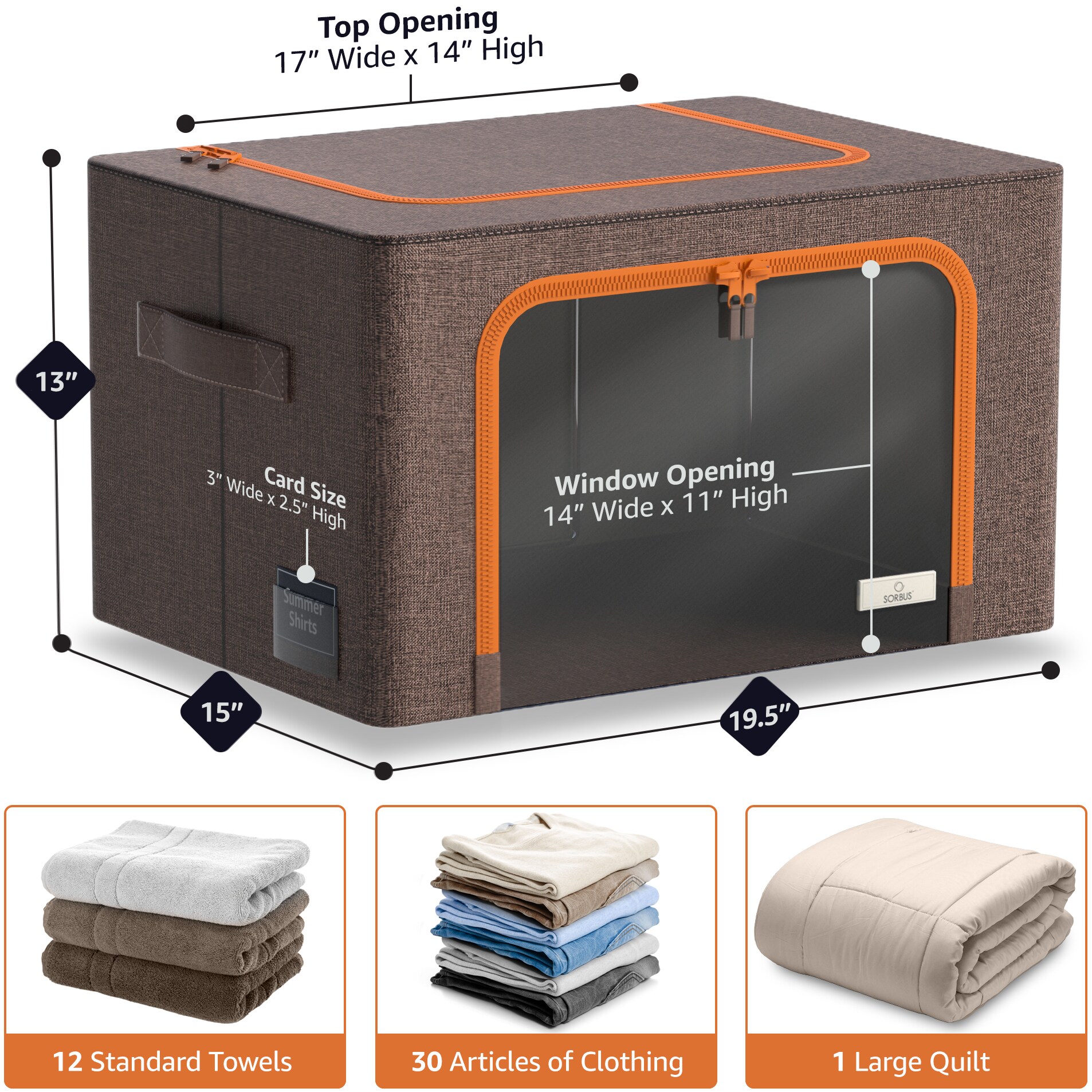 SORBUS 4 Pack Medium Foldable Storage Box - Thumbnail 3