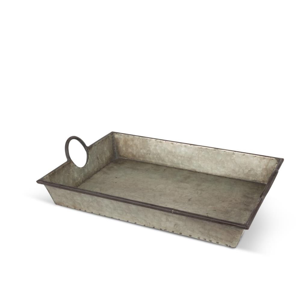 Lone Elm Studios 21.26-in x 14.57-in Gray Rectangle Serving Caddy at ...