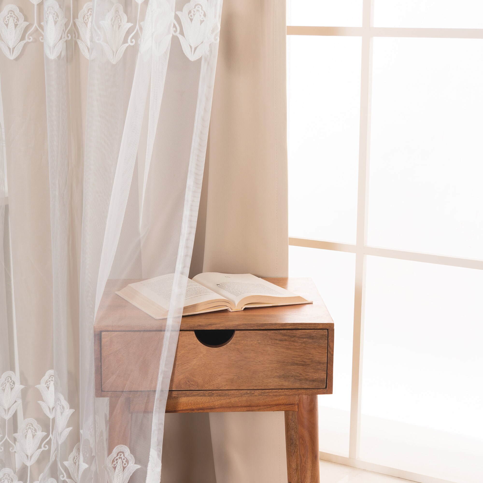 Best Home Fashion MM-TULIP-84-BEIGE curtains - View #6