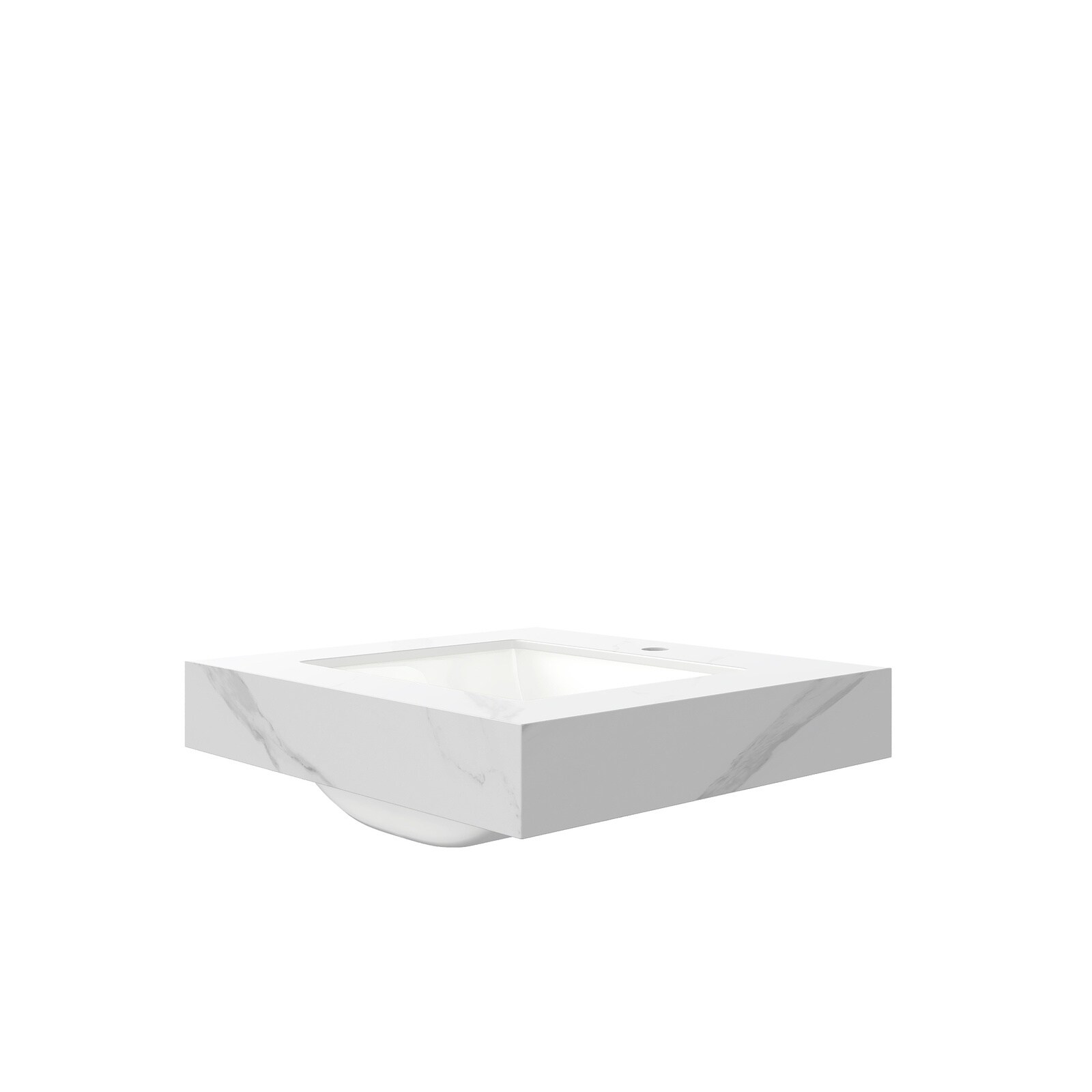 LIVACA 24 inch Carrara White Sintered Stone Countertop and Undermount ...