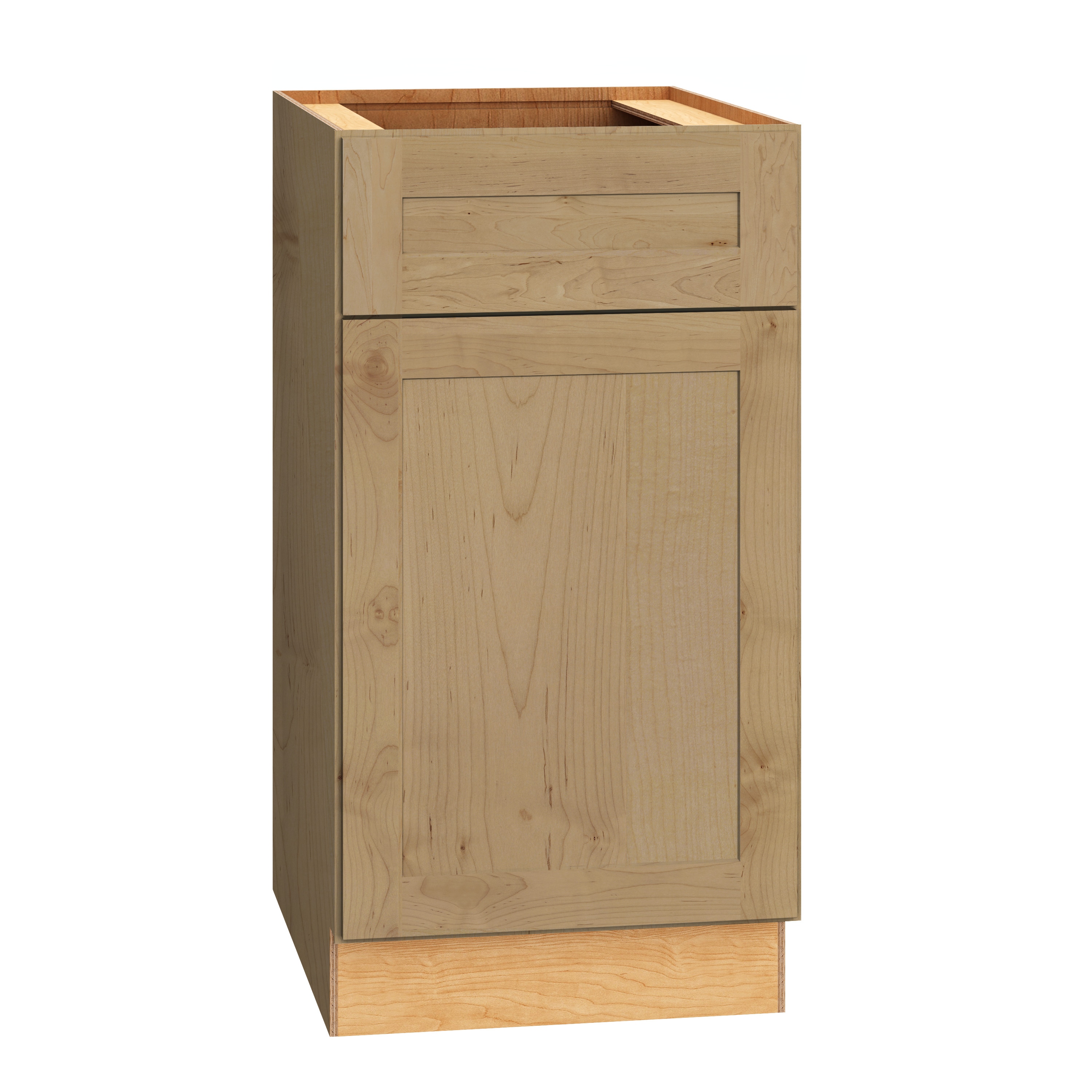 Diamond Express Jamestown 18-in W x 34.5-in H x 24-in D Colt Brown 1-Drawer Pull-out Wastebasket Base Fully Assembled Plywood Cabinet (Recessed Panel Shaker Style)