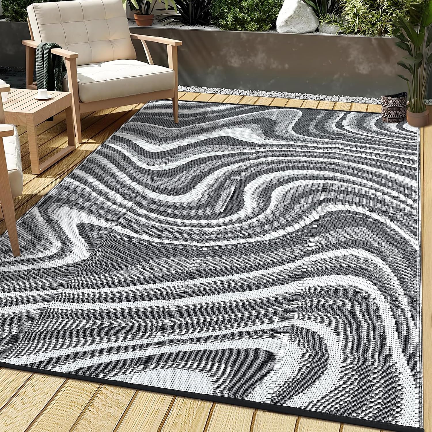 GAOMON 6x9 Outdoor Rug Patio Rug Waterproof Non-Slip UV Resistant ...