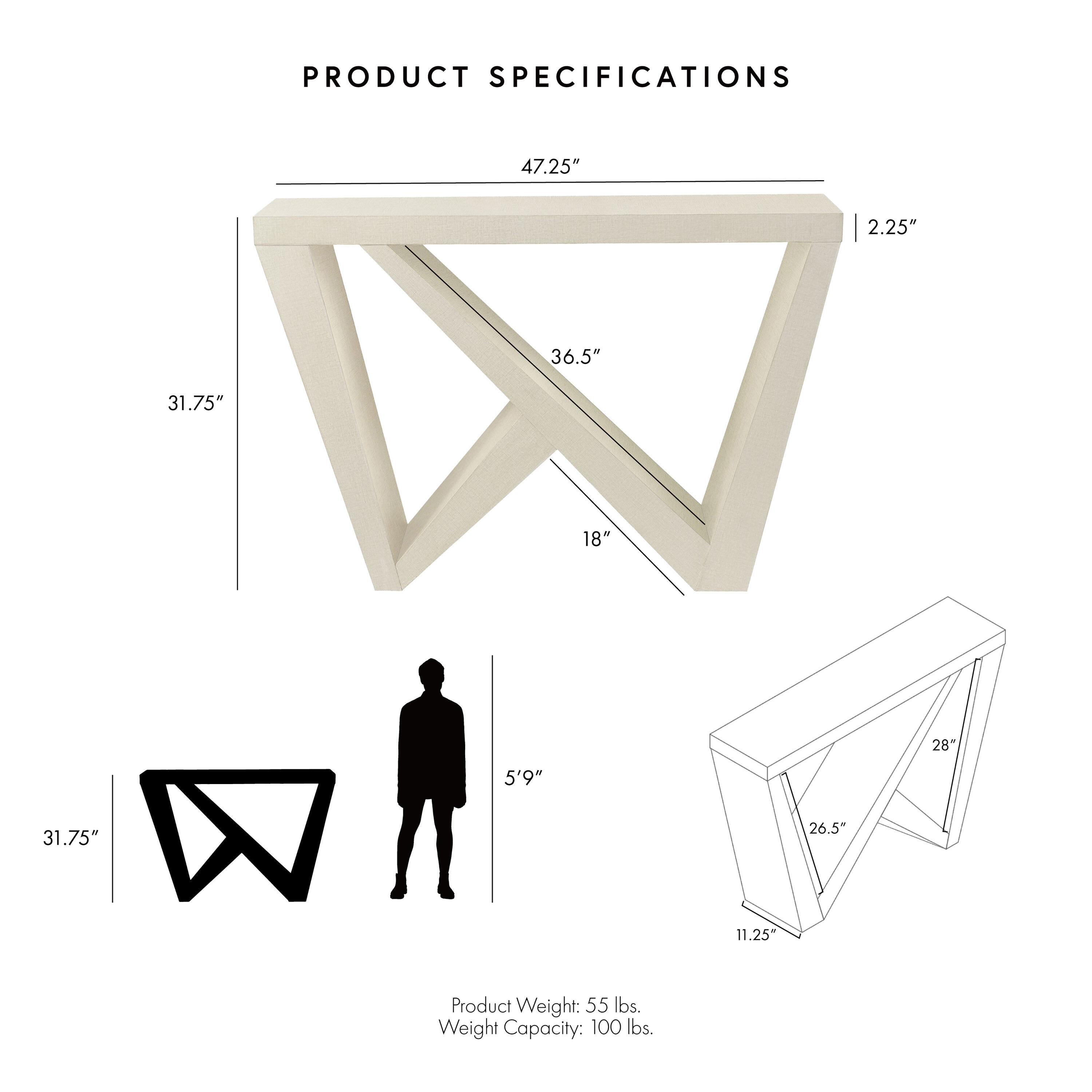 Furniture of America IDI-233183 Console-Sofa-Tables - View #3