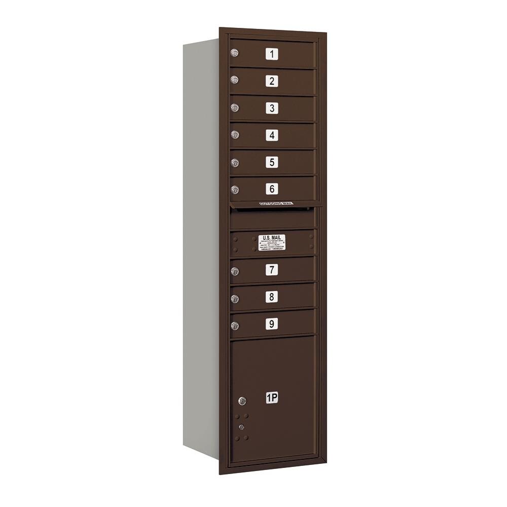 SALSBURY INDUSTRIES 3716S-09ZRU Recessed Mount Bronze Metal Extra Large Lockable Cluster Mailbox