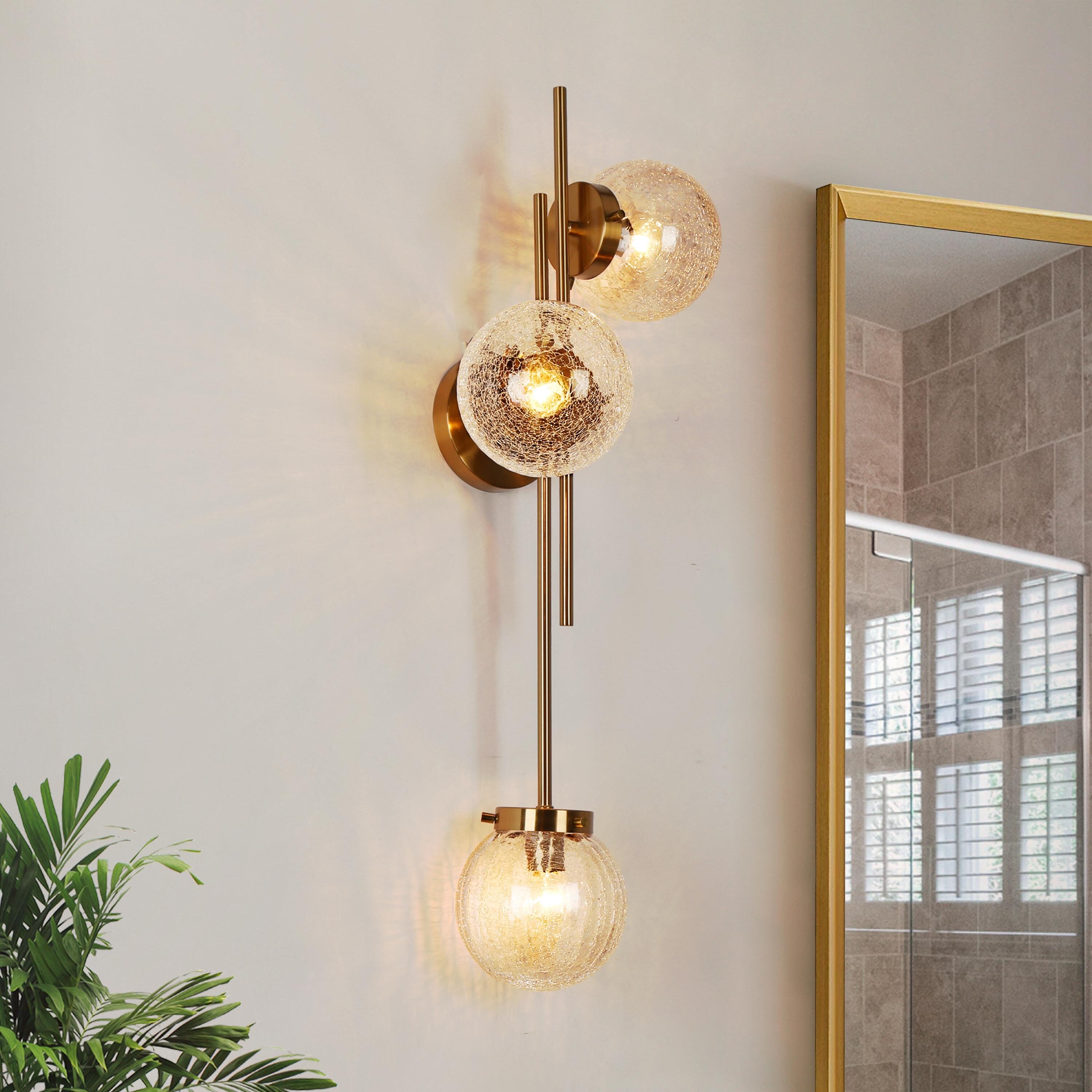 LNC LEEUBNB035W68C Ariene 12.5-in W 3 -Light Polished Gold Wall Sconce