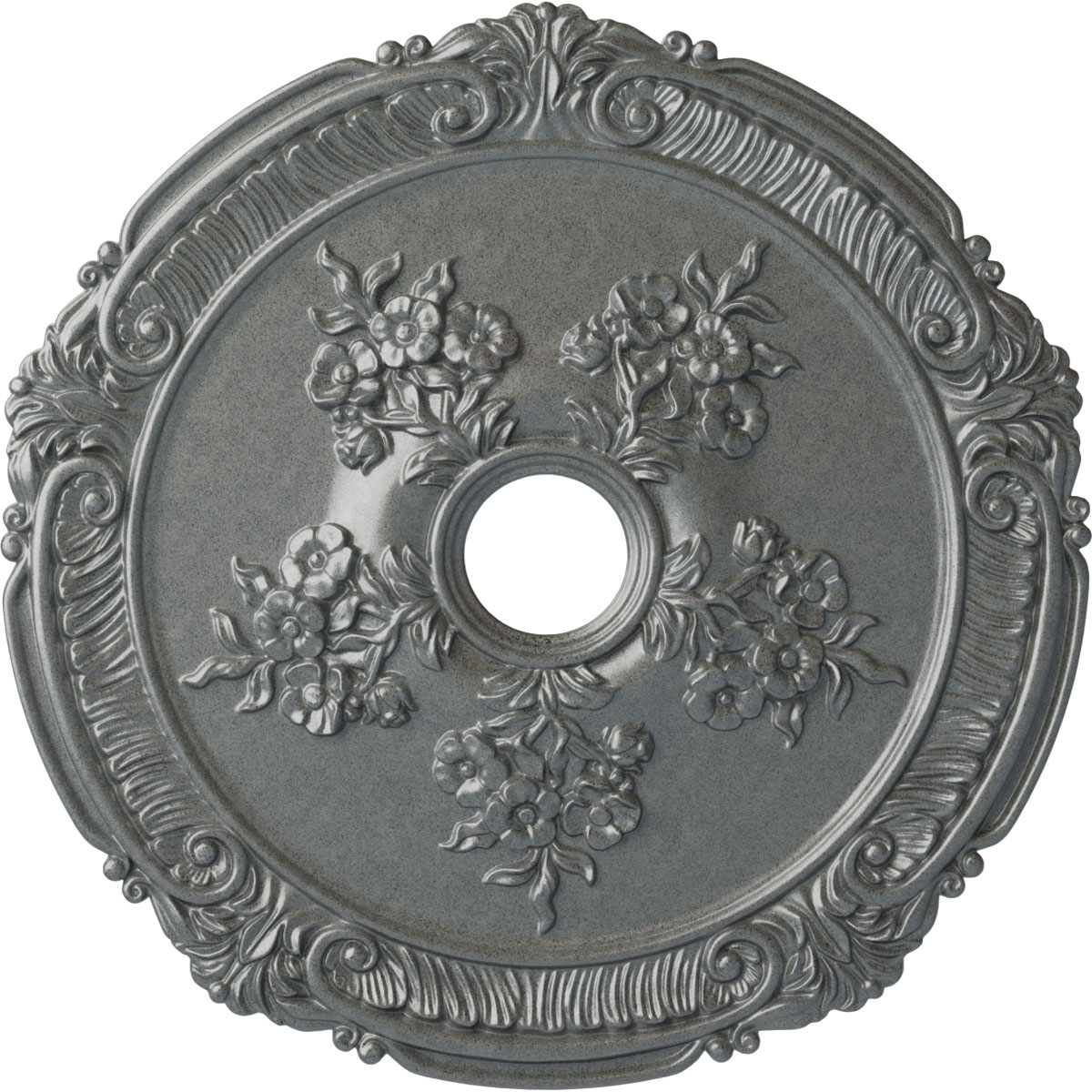 Ekena Millwork CM26ATPLS Attica with Rose 26-in W x 26-in L Painted Platinum Polyurethane Whole Ceiling Medallion