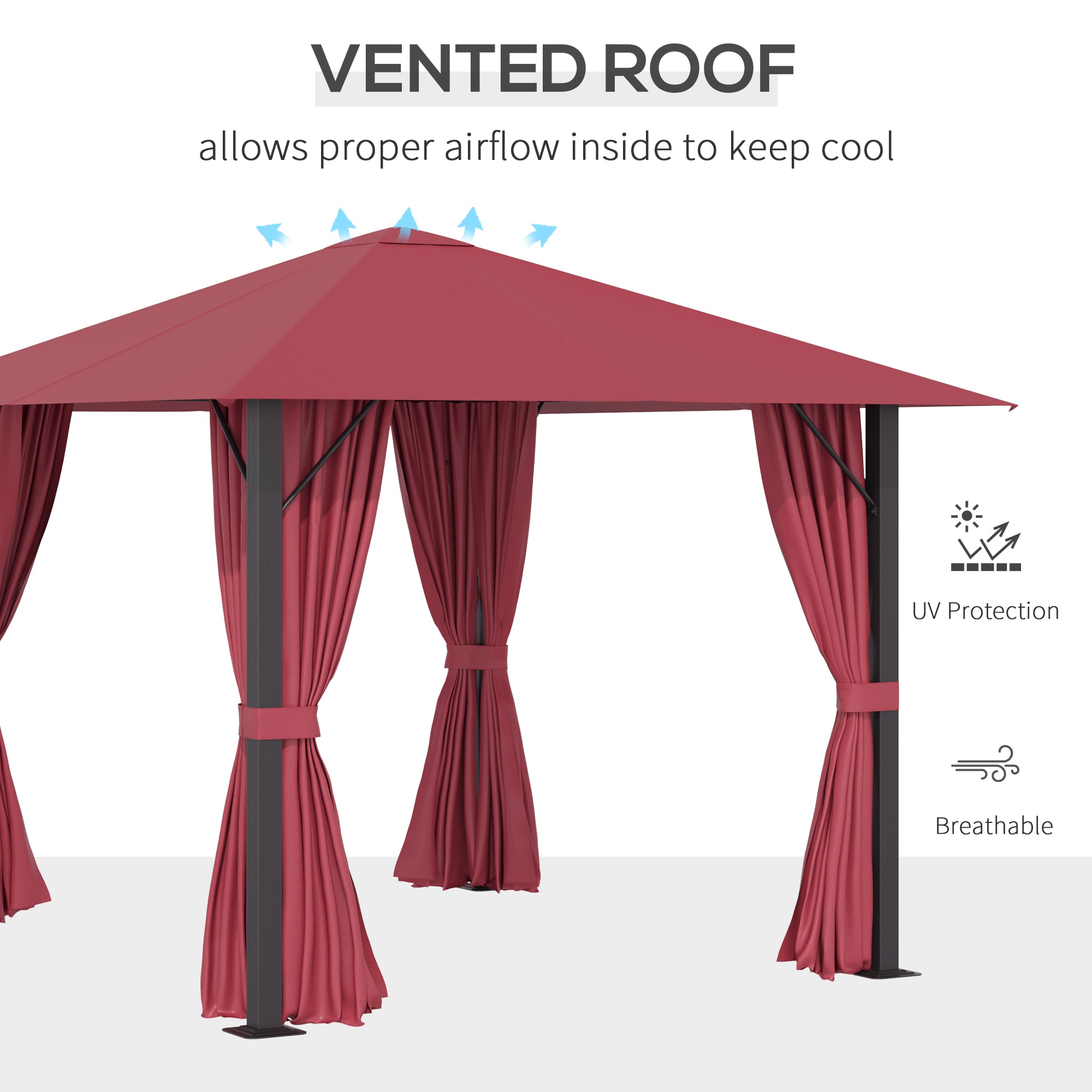 Kahomvis AOS-QP109-445 Wood-Resin-Gazebos - View #3