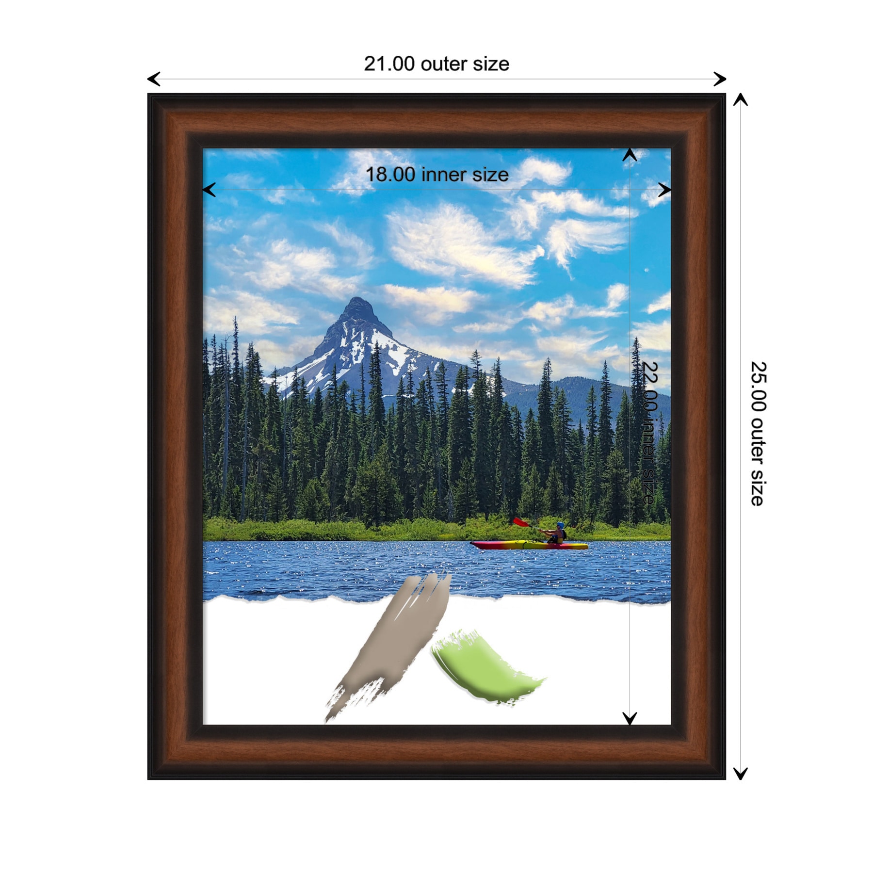 Yale Walnut 18x22 Classic Picture Frame