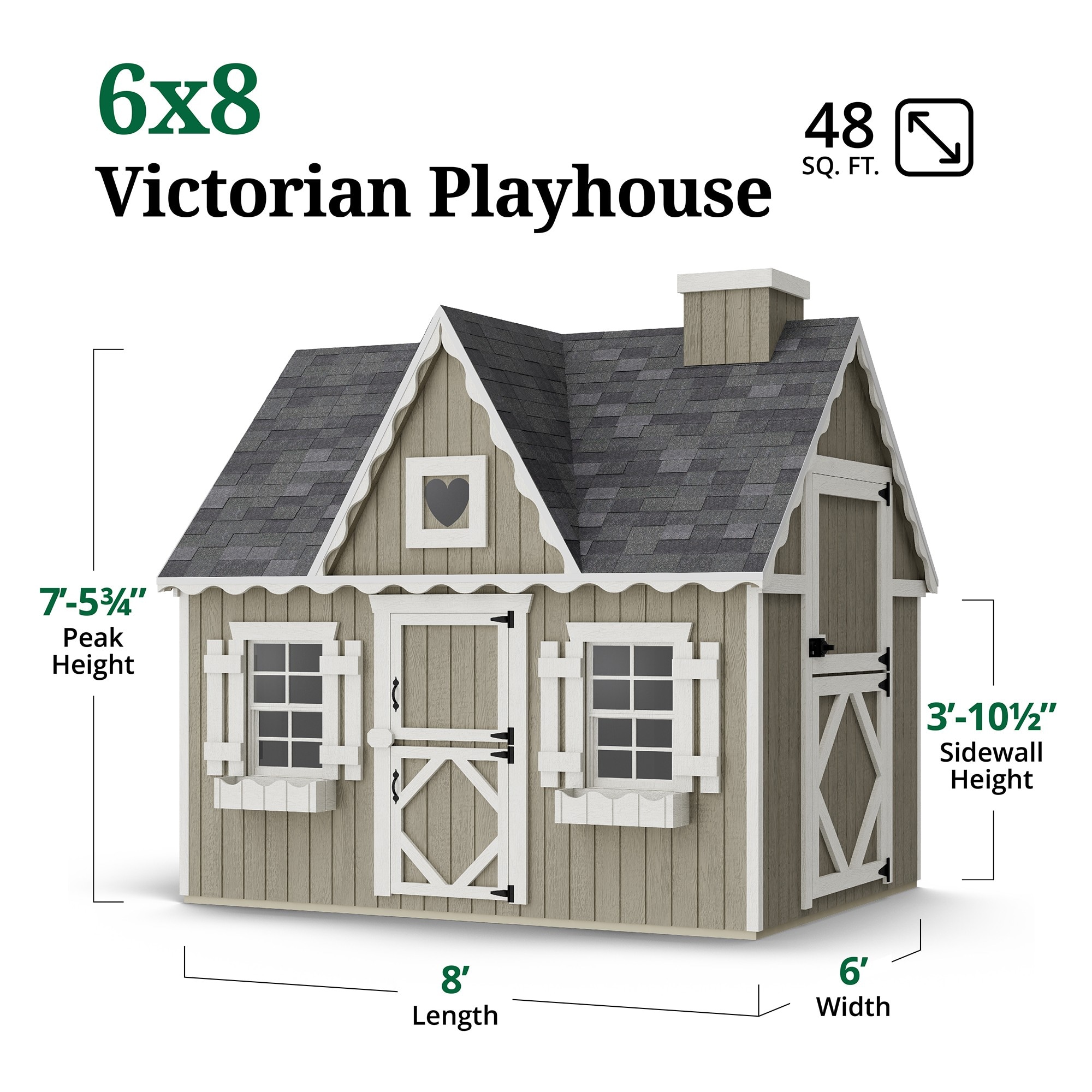 Little Cottage Co 6X8 VP-PNK-FK playhouses - View #3