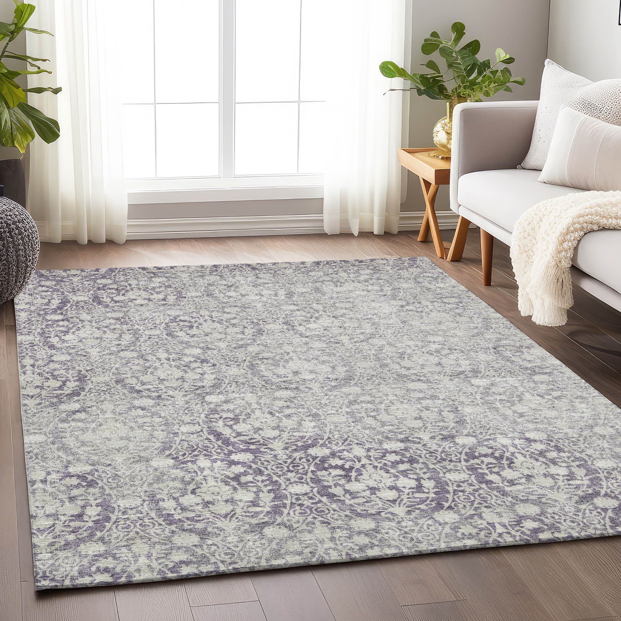 Addison Rugs ACN1231PM10X14 Chantille ACN1231PM 10 x 14 (ft) Polyester Plum Rectangular Indoor/Outdoor Geometric Machine washable Area rug