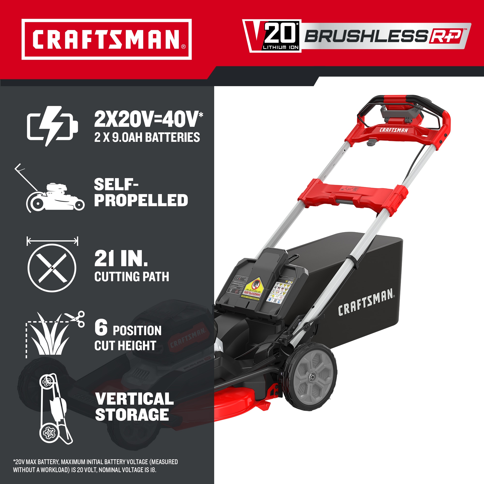 CRAFTSMAN CMCMWSP320X2 Cordless-Elec-Push-Mowers - View #2