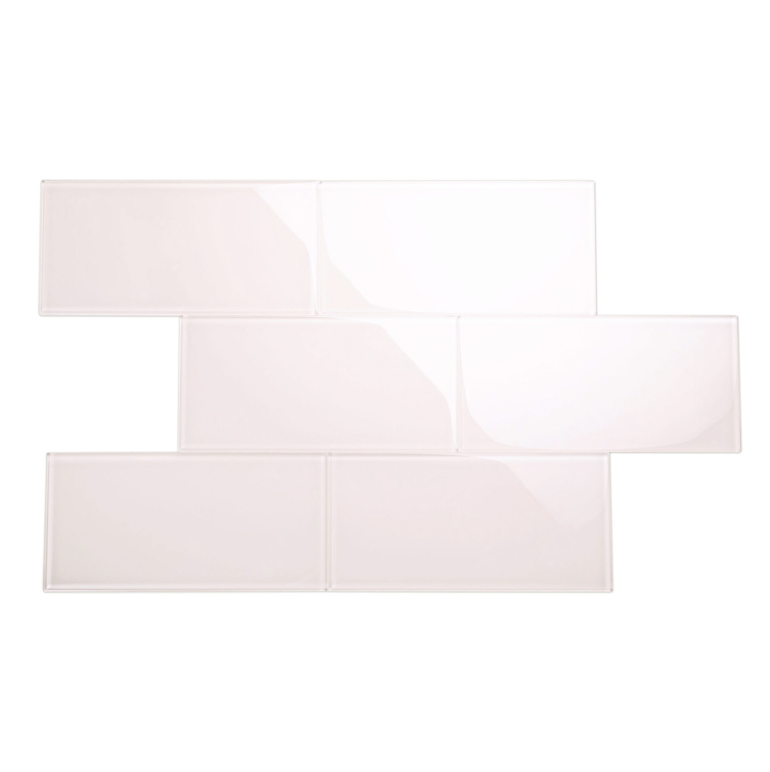 Giorbello 6x12 Glass Subway Tiles Rose Pale Pink 6-in x 12-in Glossy ...