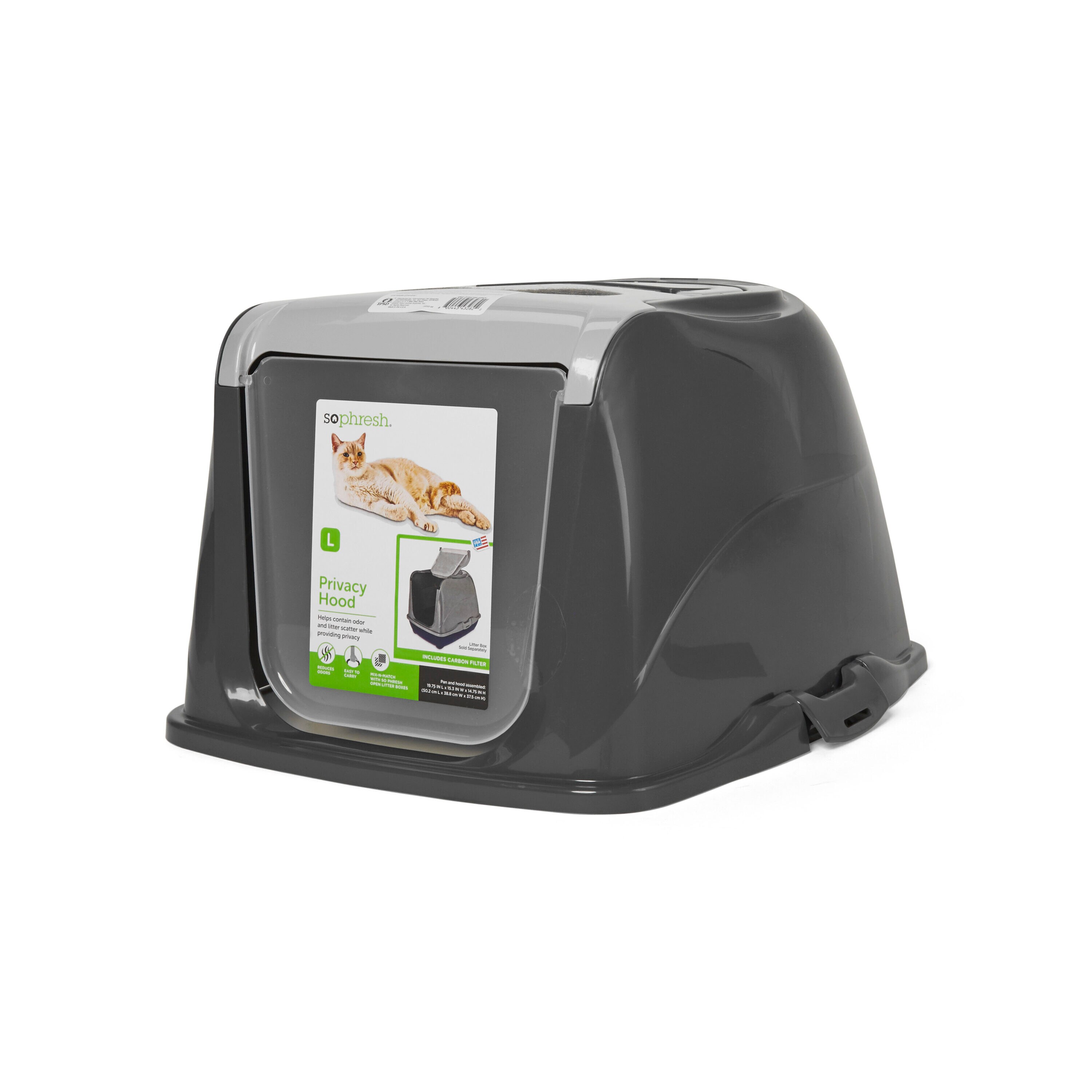 So Phresh 3911088 Dark Gray Hooded Litter box concealment