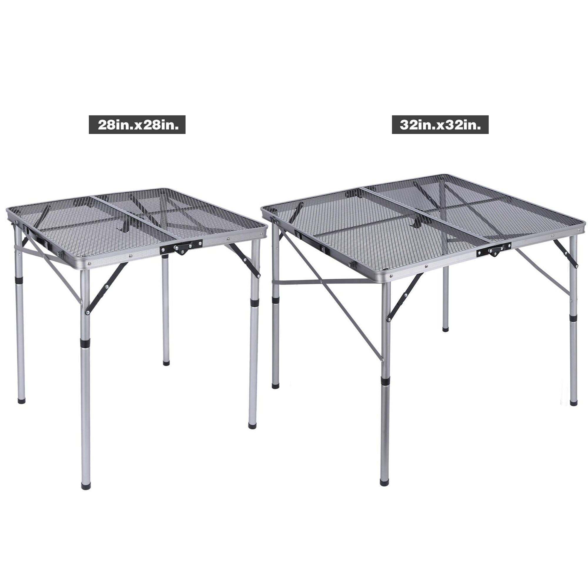 Camp Chef 17.5-in Black Steel Rectangle Folding Picnic Table in