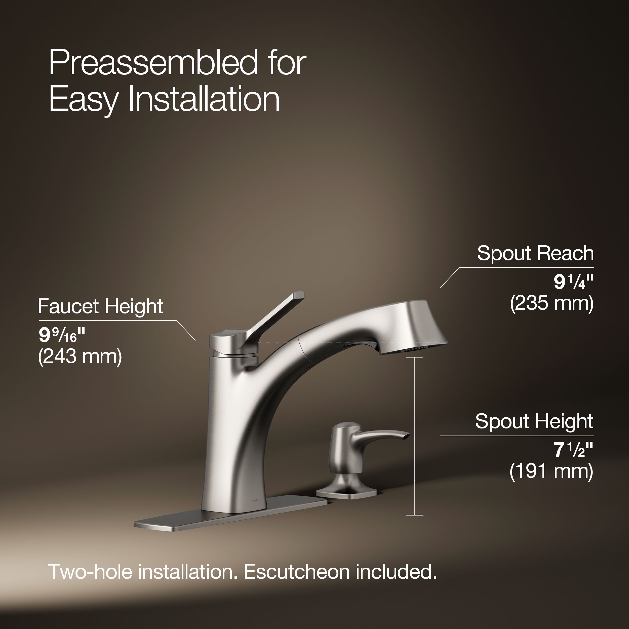 KOHLER Maxton Vibrant Stainless Single Handle Pull-out Kitchen