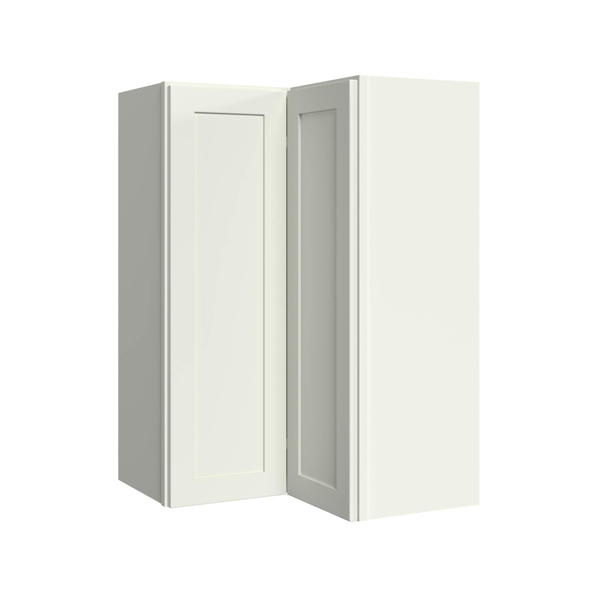 KraftMaid Momentum WEZR2436RG71 Deveron 24-in W x 36-in H x 12-in D Dove White L-shaped L-shaped Corner wall Fully assembled Plywood Cabinet (Recessed Panel Shaker)